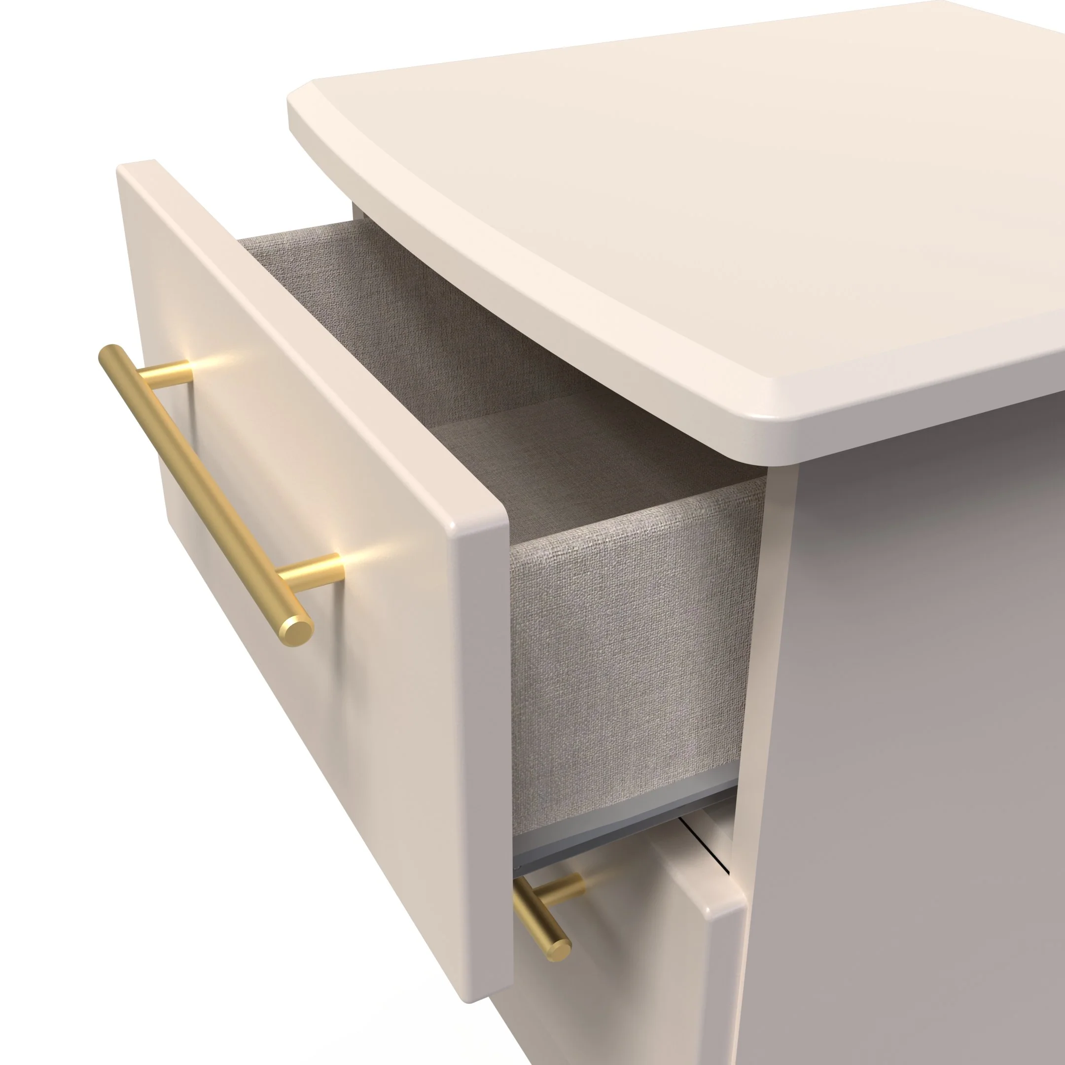 Ealing Ready Assembled 2 Drawer Bedside Cabinet in Kashmir Matt - Image 5