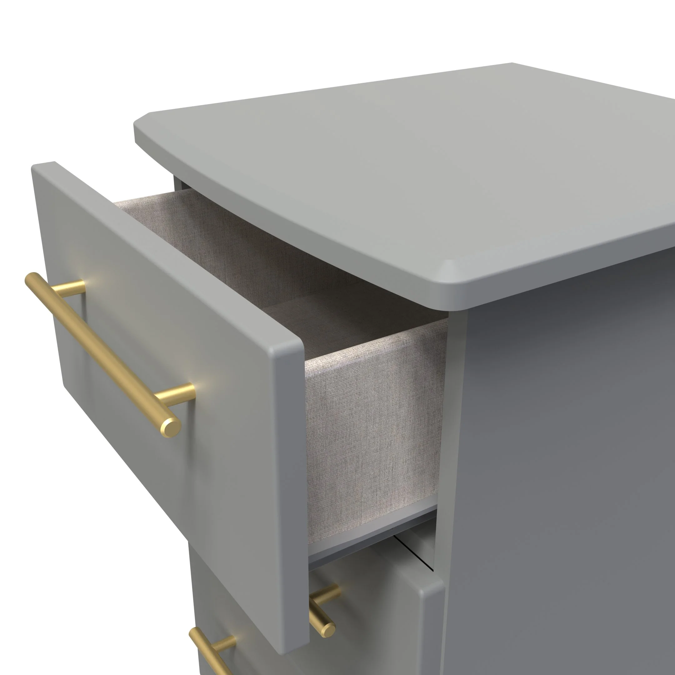 Ealing Ready Assembled 3 Drawer Bedside Cabinet in Dusk Grey - Image 10