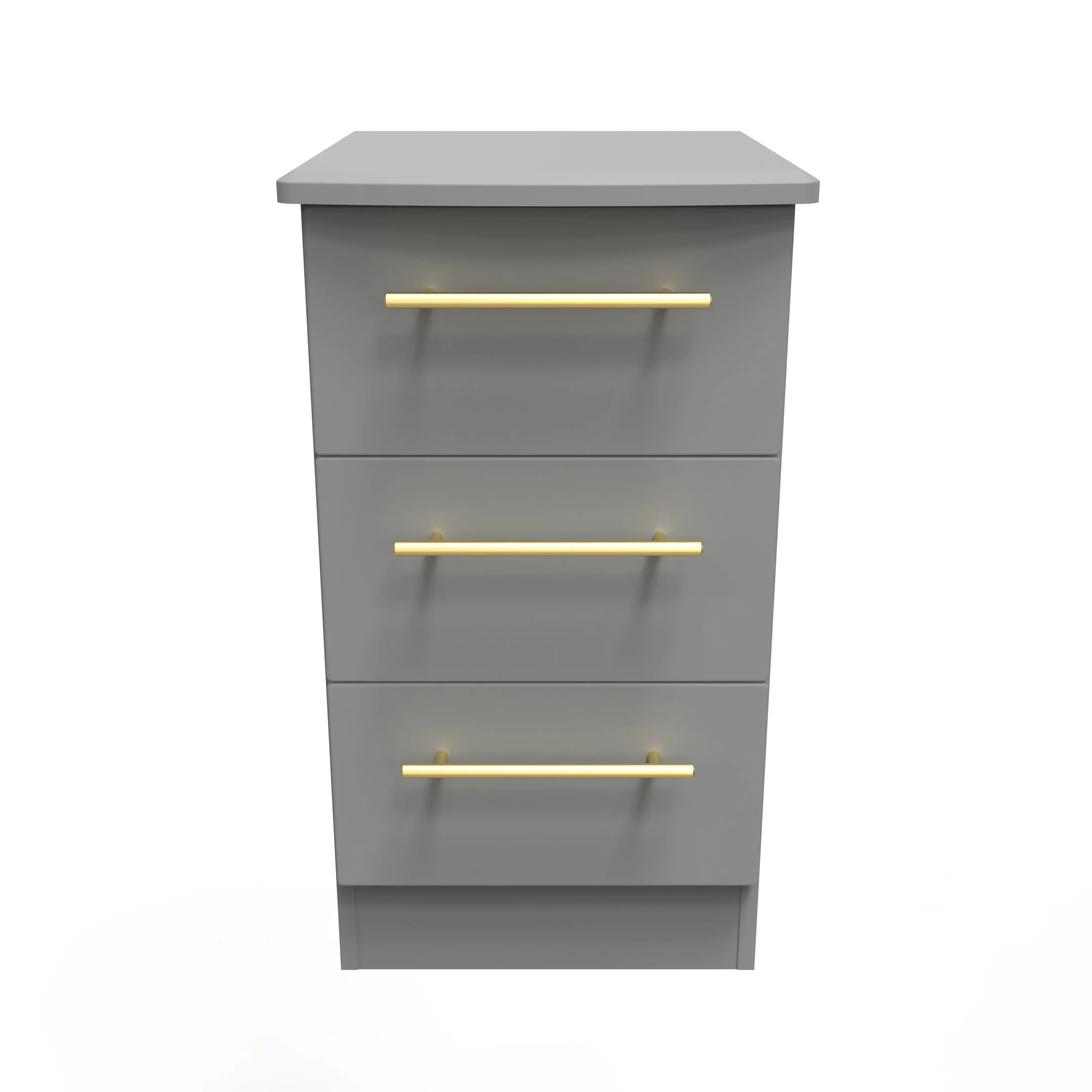 Ealing Ready Assembled 3 Drawer Bedside Cabinet in Dusk Grey - Image 2