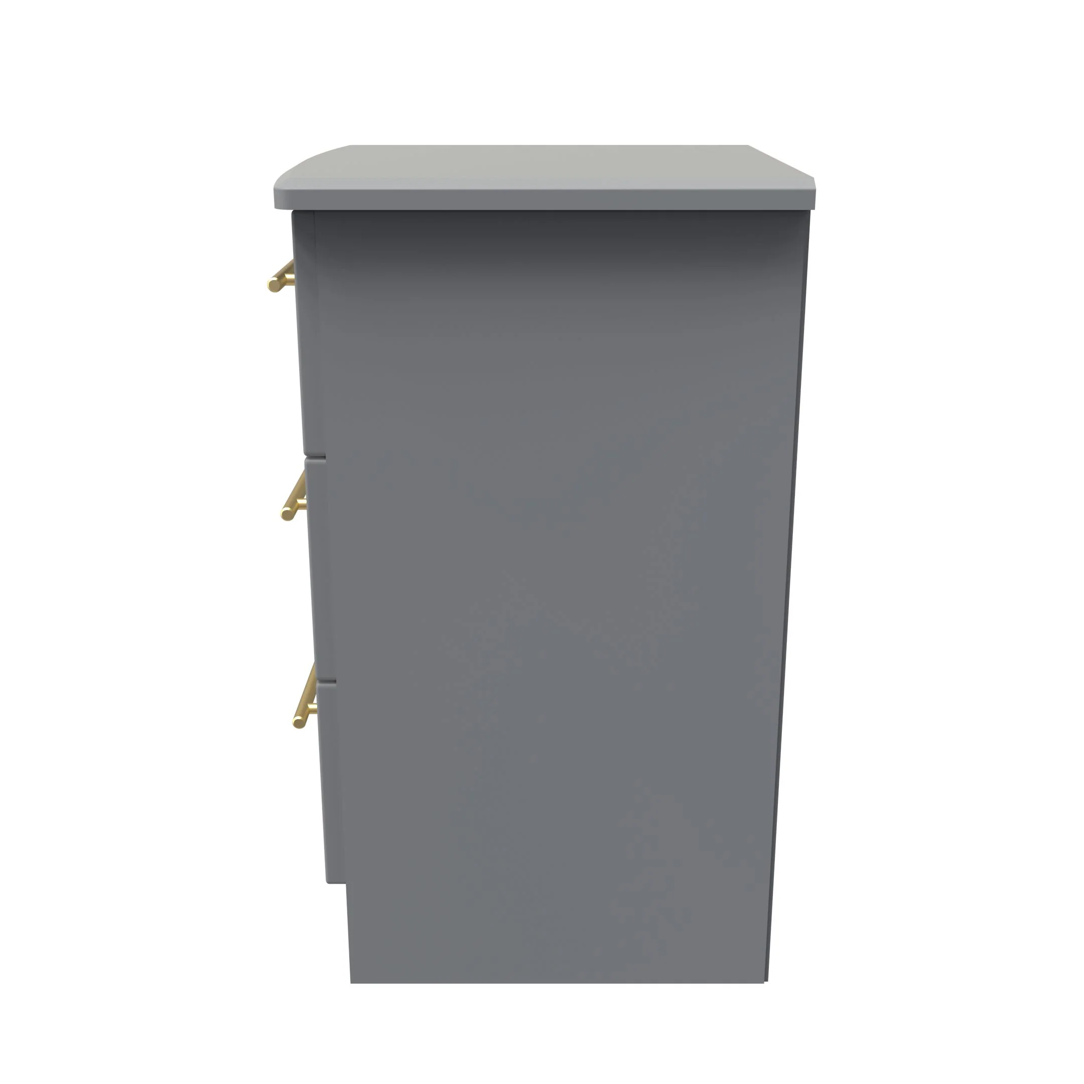 Ealing Ready Assembled 3 Drawer Bedside Cabinet in Dusk Grey - Image 4