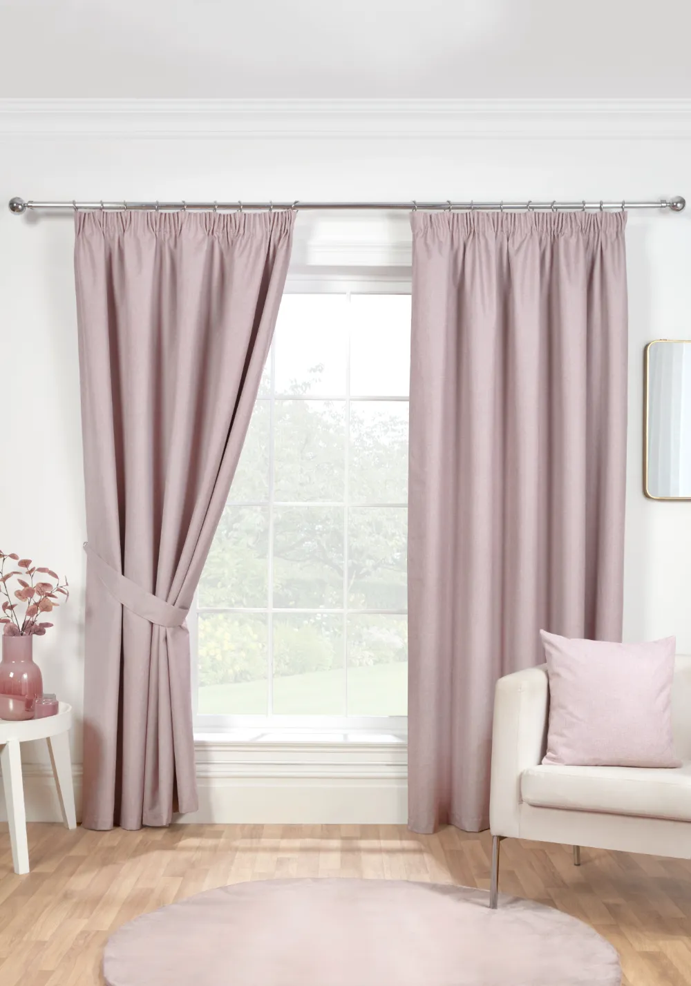 ECLIPSE ROSE 3" PENCIL PLEAT CURTAINS