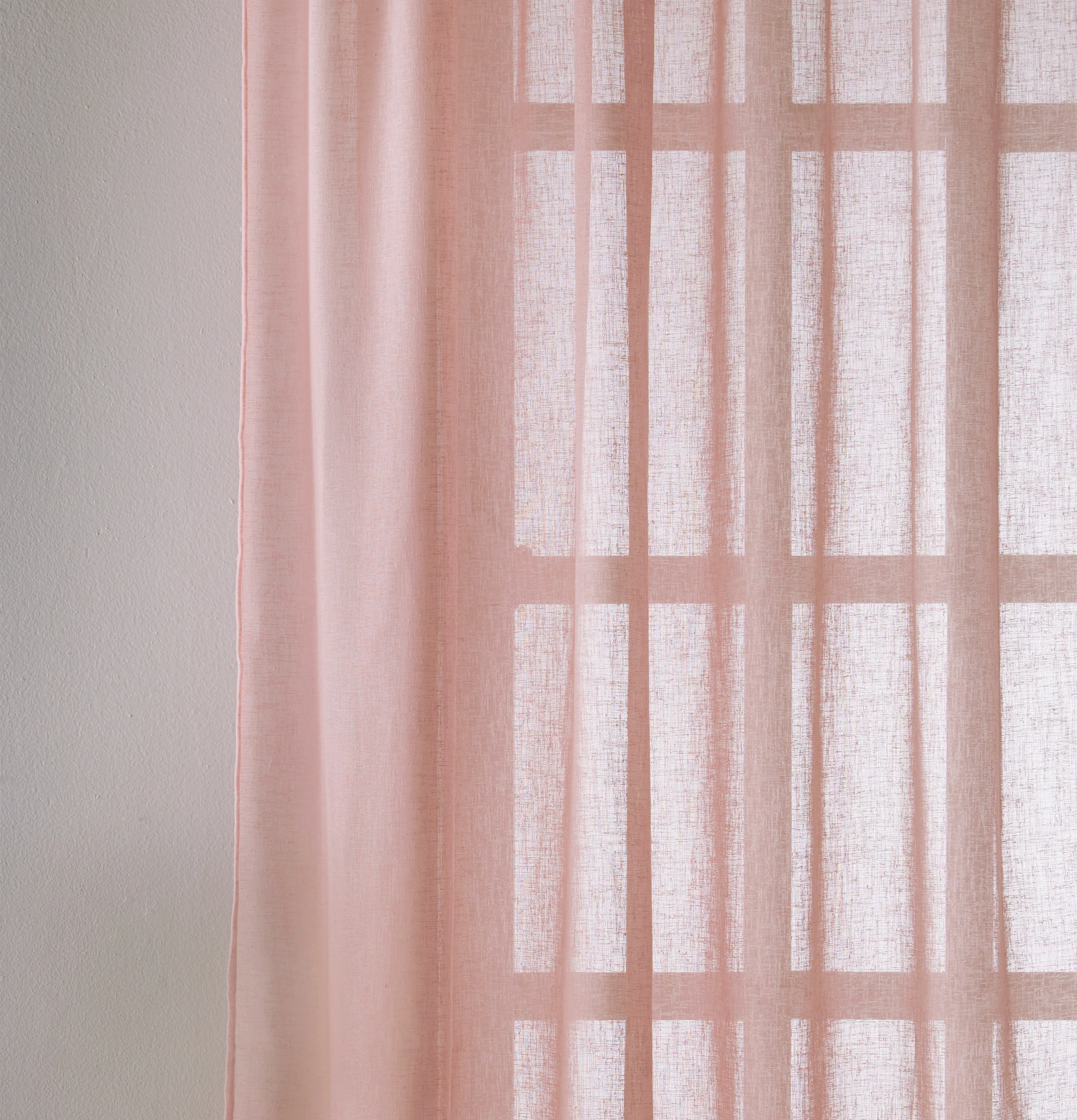 Eden Blush Pink 100% Recycled Plain Voile Panel - Pair - Image 3