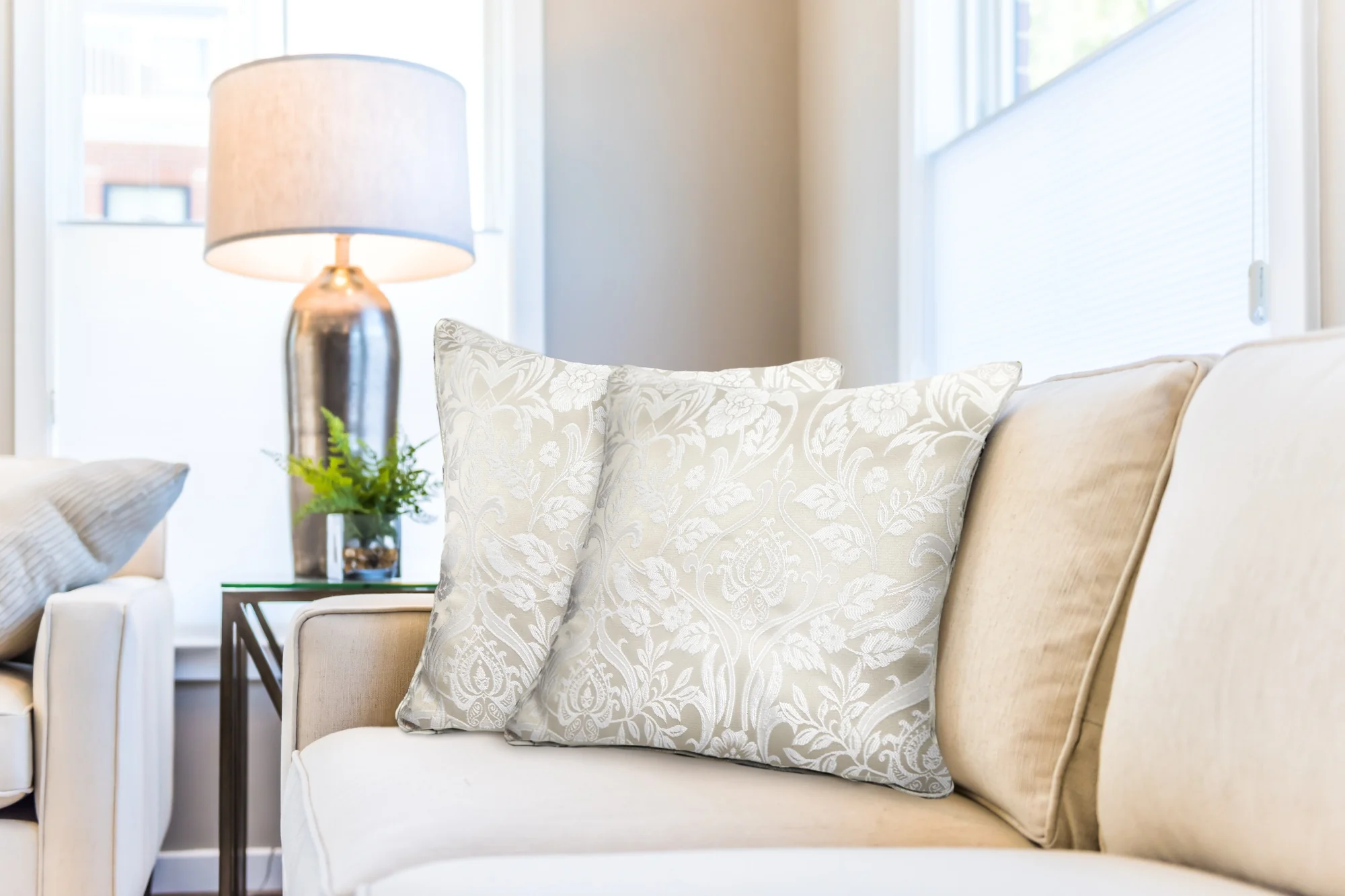 Eden - Jacquard Cushion Cover in Cream