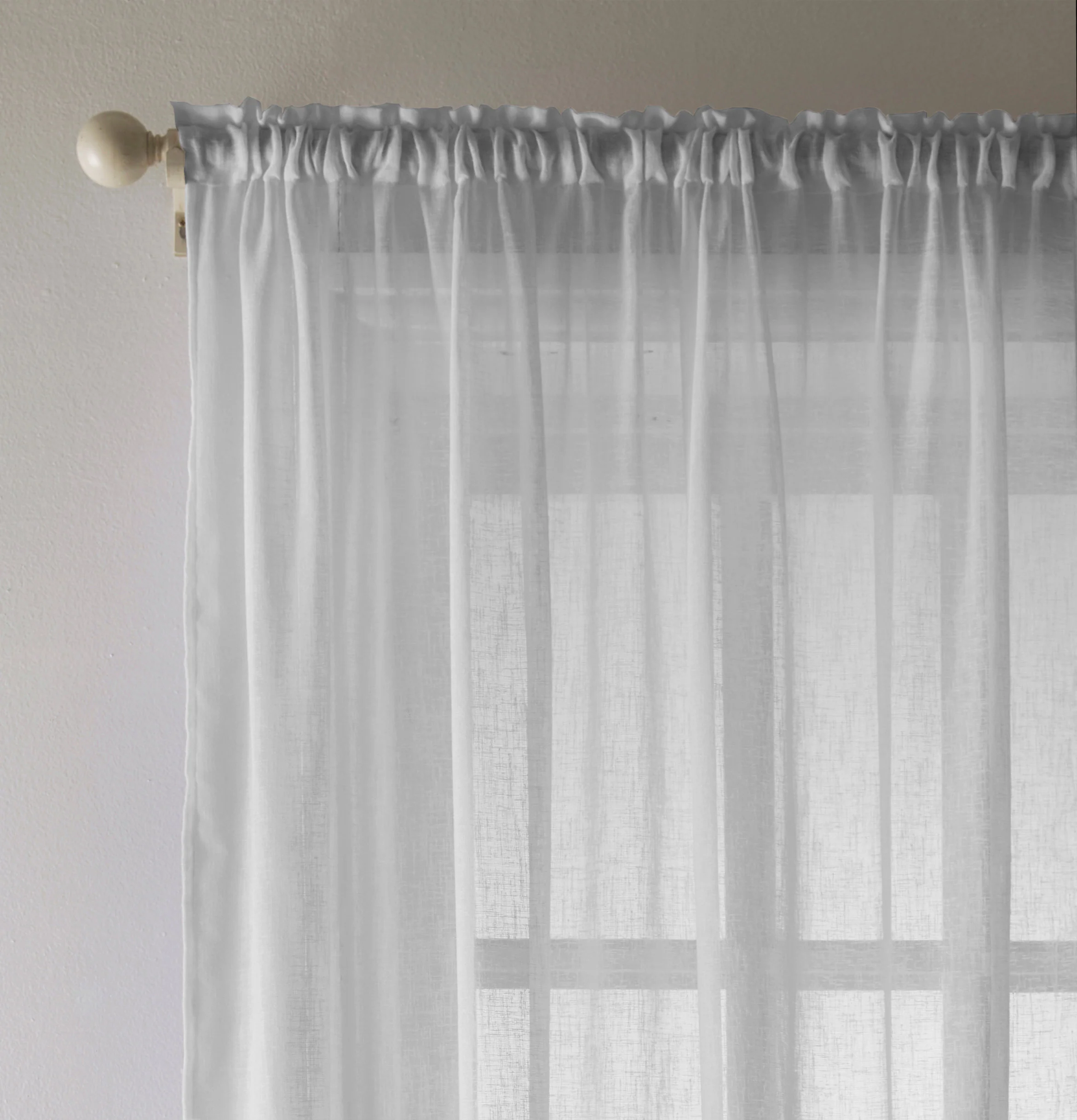 Eden Silver 100% Recycled Plain Voile Panel - Pair - Image 2
