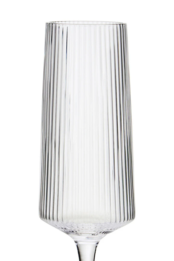Eldon Set of Four Ribbed Champagne Glasses - Image 5