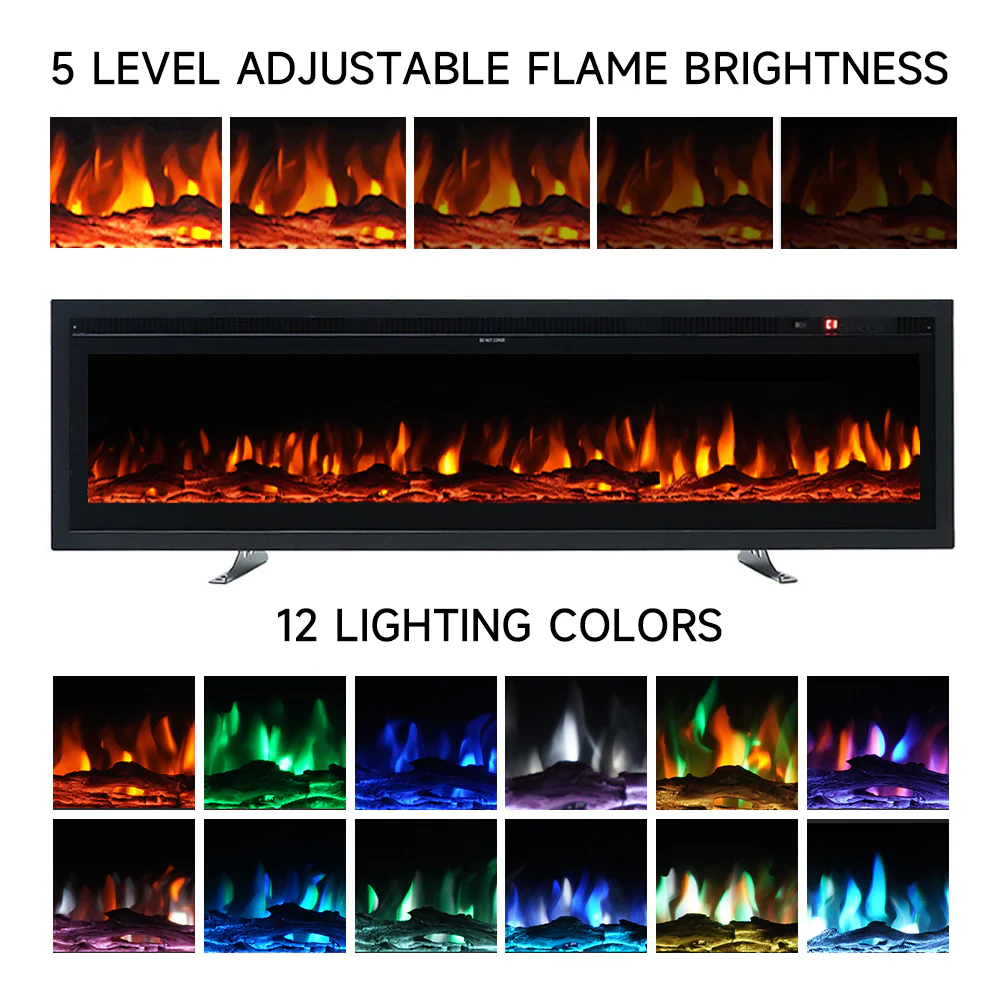 Electric Fireplace With Remote 12 Flame Colours 1500W - Image 8