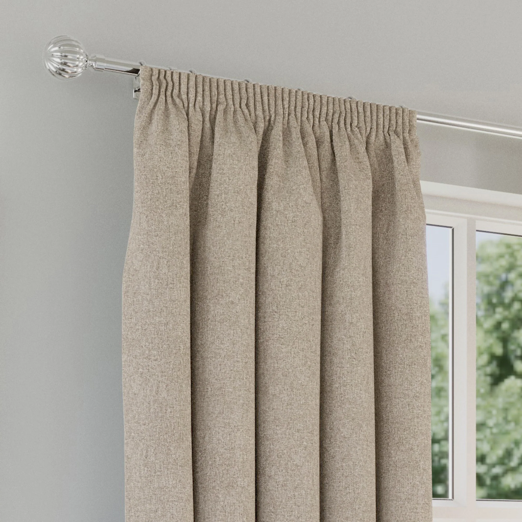 Enhanced Living Dallas 100% Blackout Thermal Natural Curtains With 3" Tape Top Header - Pair - Image 3