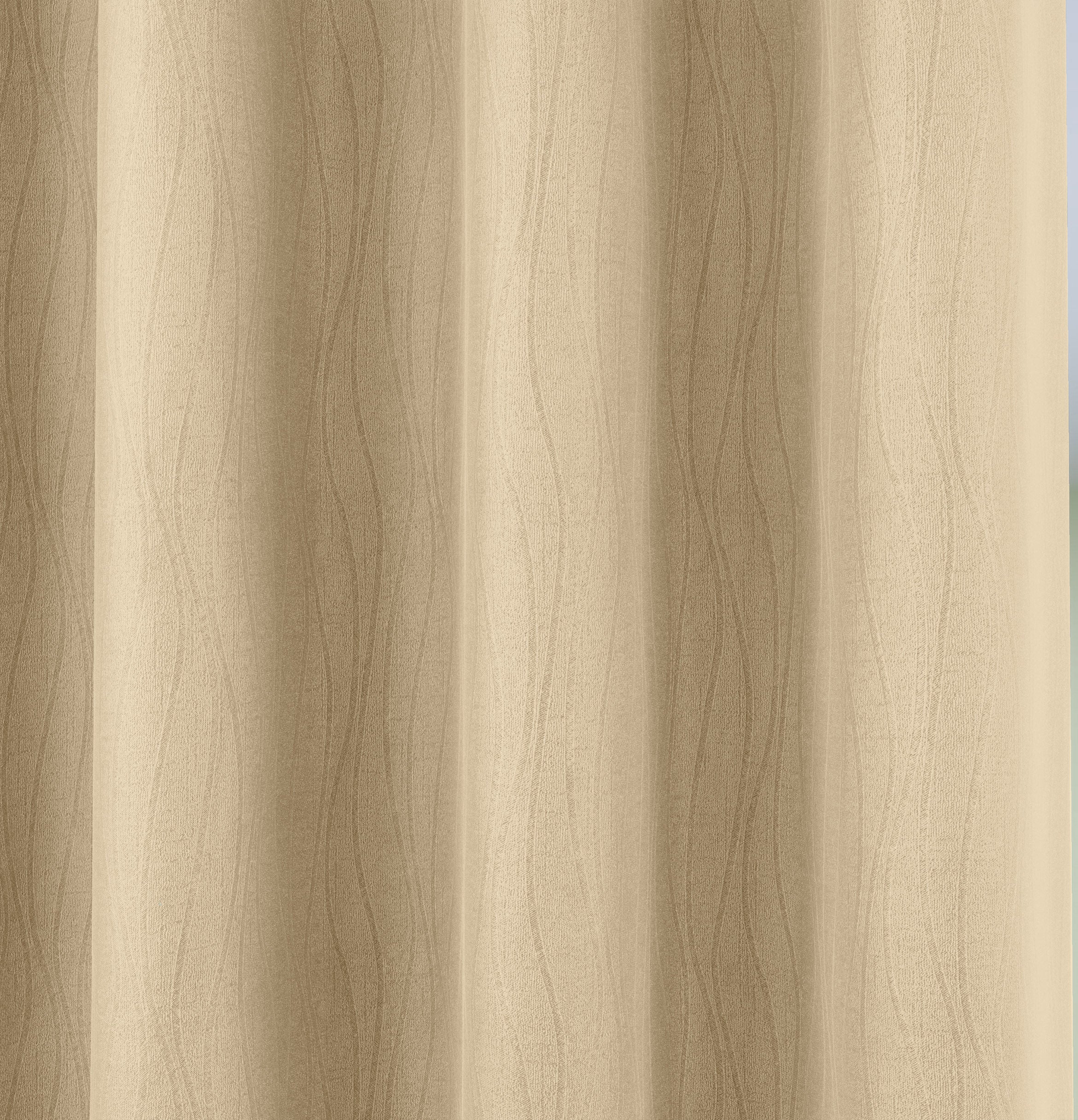 Enhanced Living Goodwood Cream Thermal, Energy Saving, Dimout Eyelet Curtains with Wave Pattern - Pair - Image 4