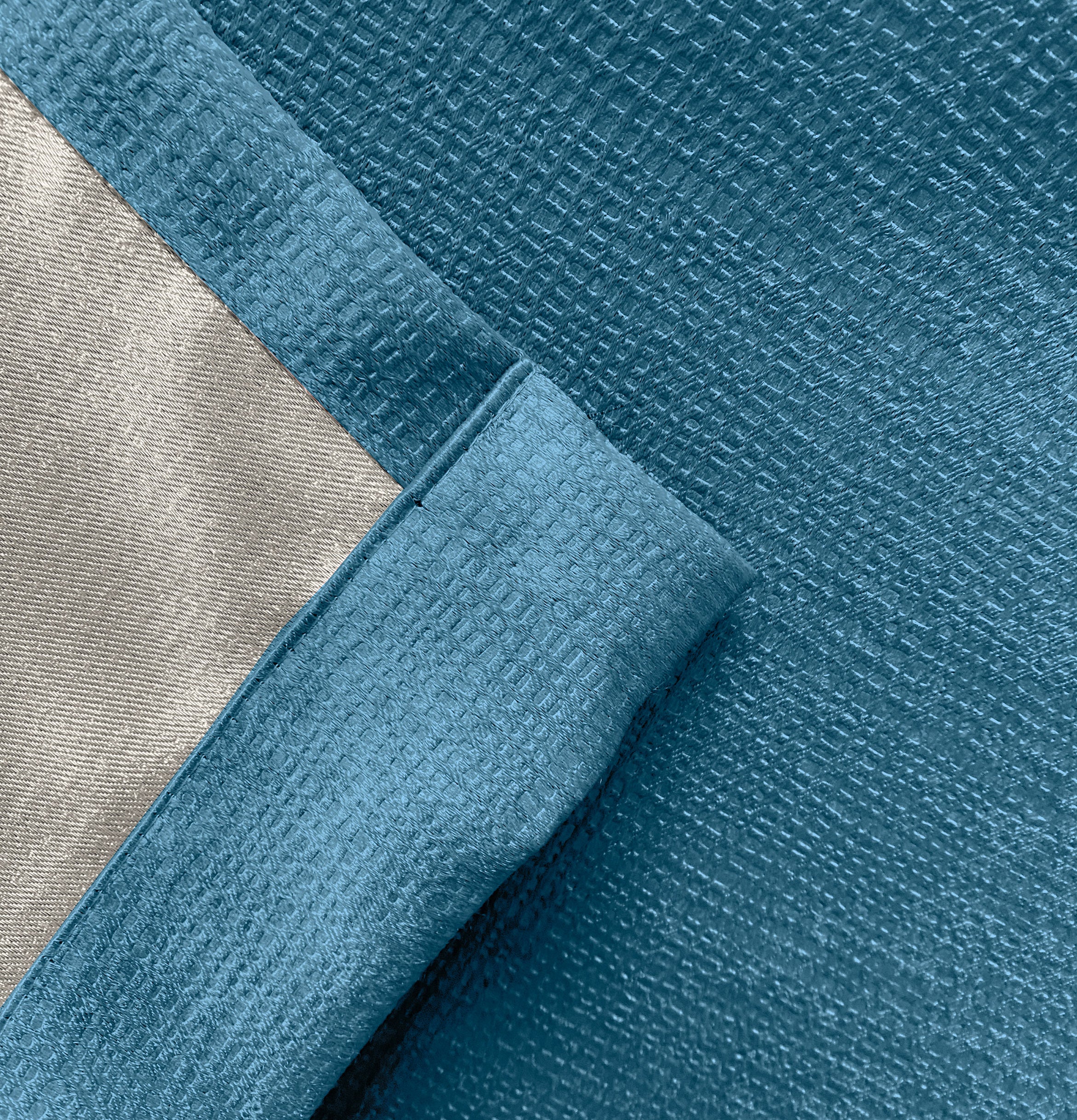 Enhanced Living Matrix Teal Tape Top Thermal Noise Reducing Dim Out Curtains - Pair - Image 5