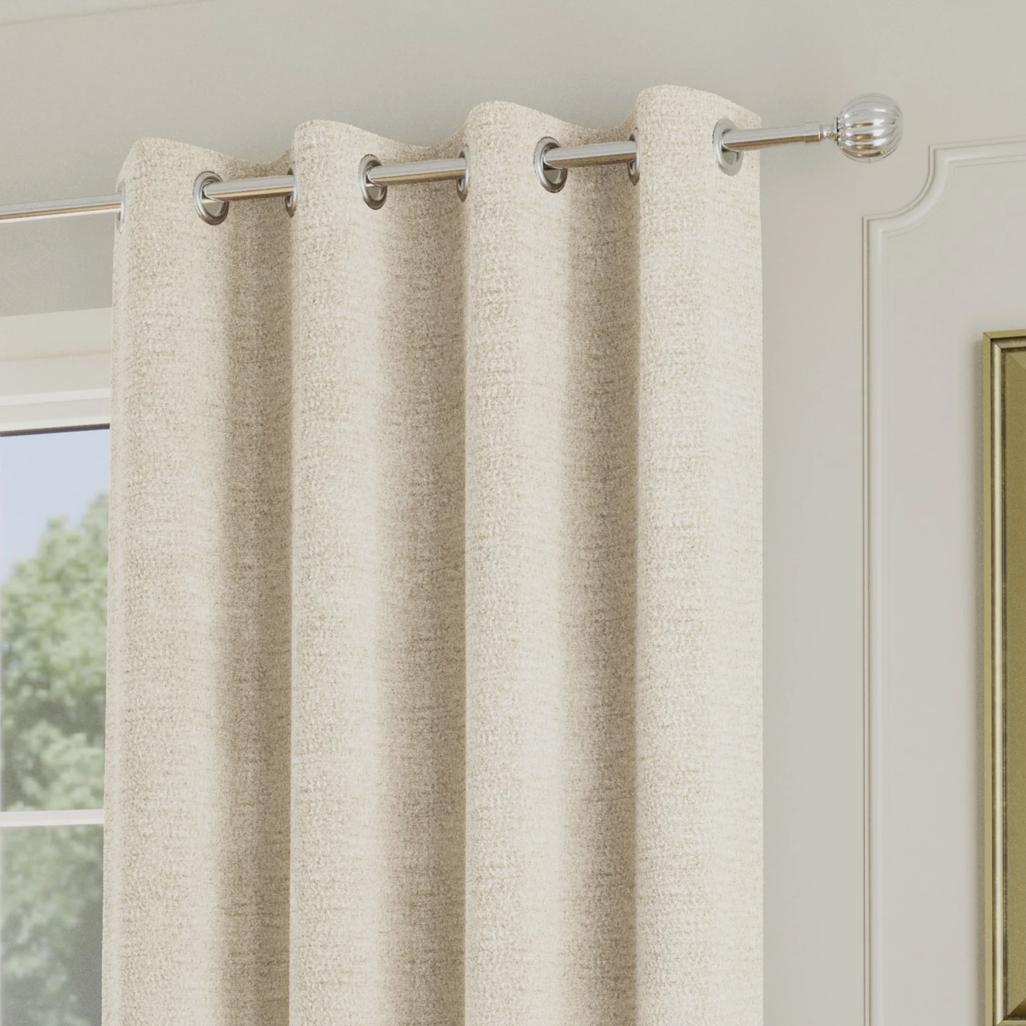 Enhanced Living Royale Room Darkening Boucle Readymade Single Door Curtain - Image 2