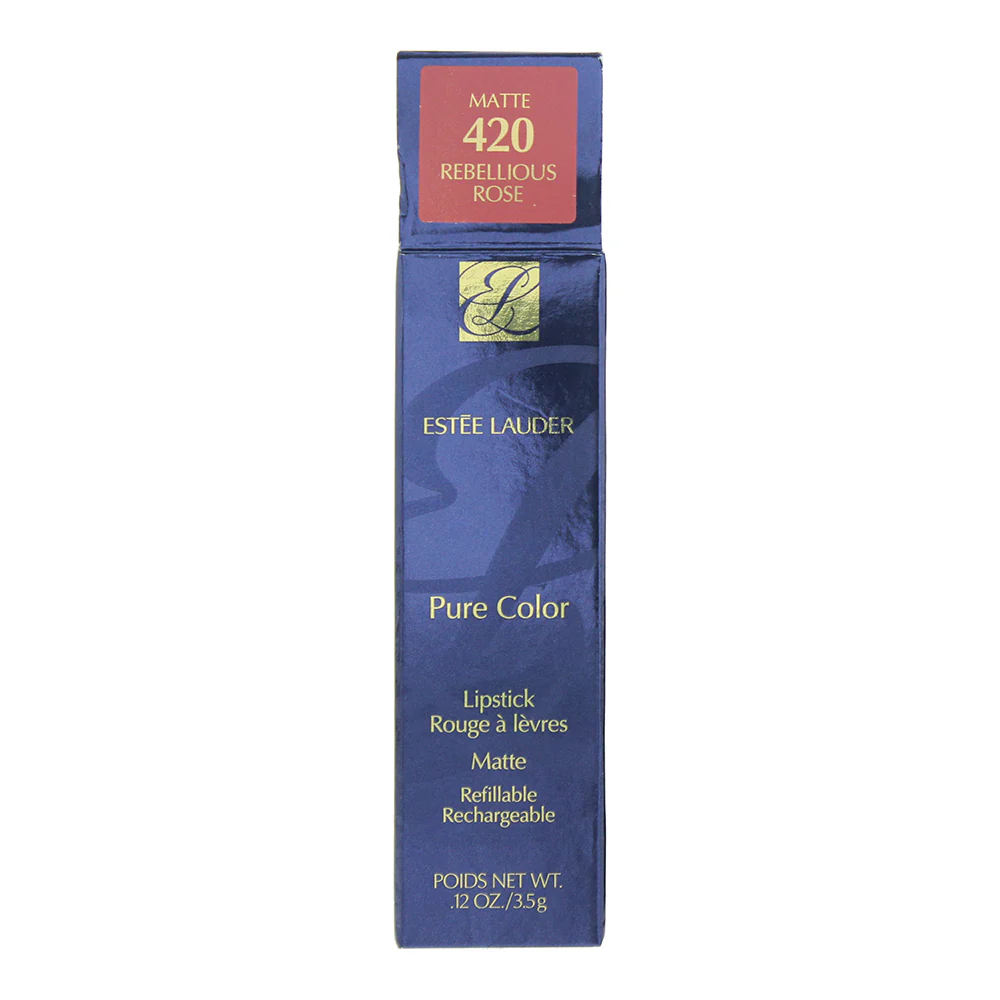 Estee Lauder Pure Color Matte 420 Rebellious Rose Lipstick 3.5g - Image 3