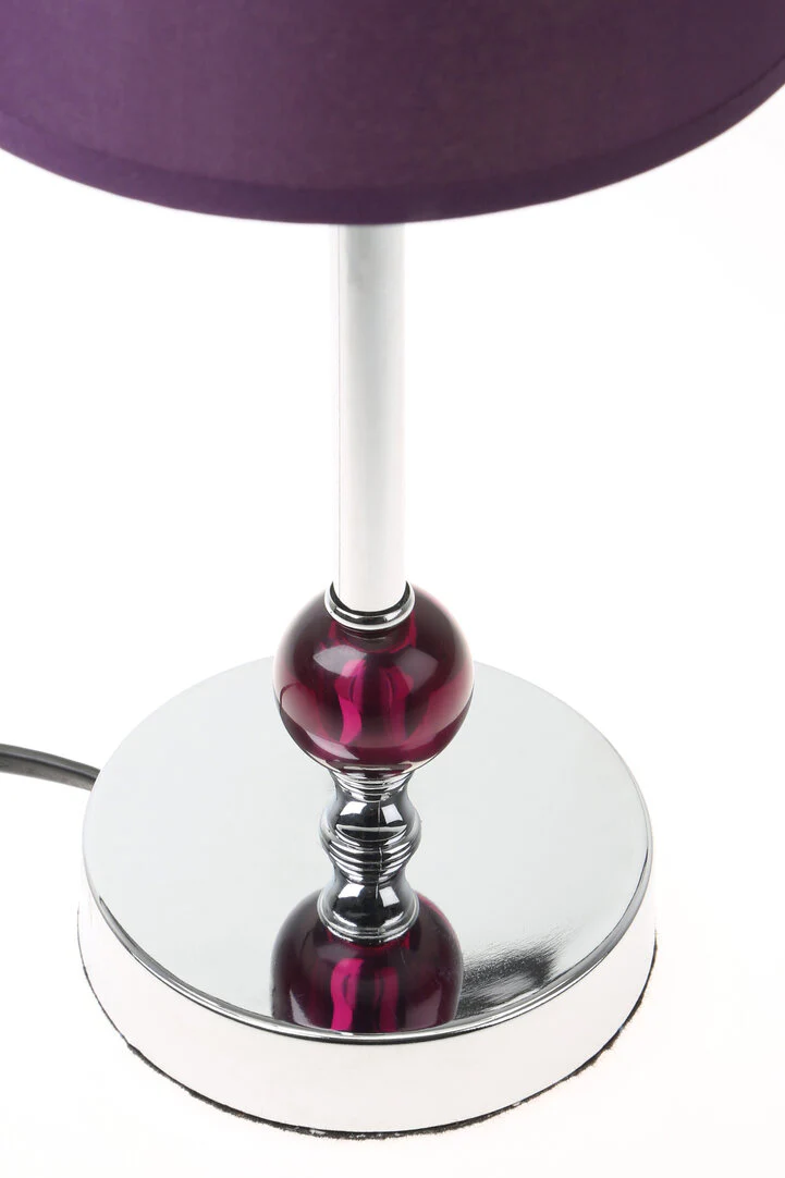 Evaine Chrome Table Lamp with Purple Shade - Image 4