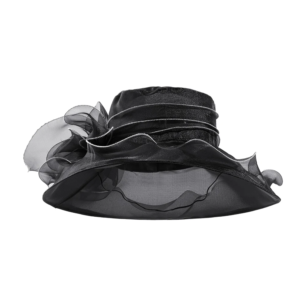 Floral Organza Wide-brim Sun Hat - Image 21