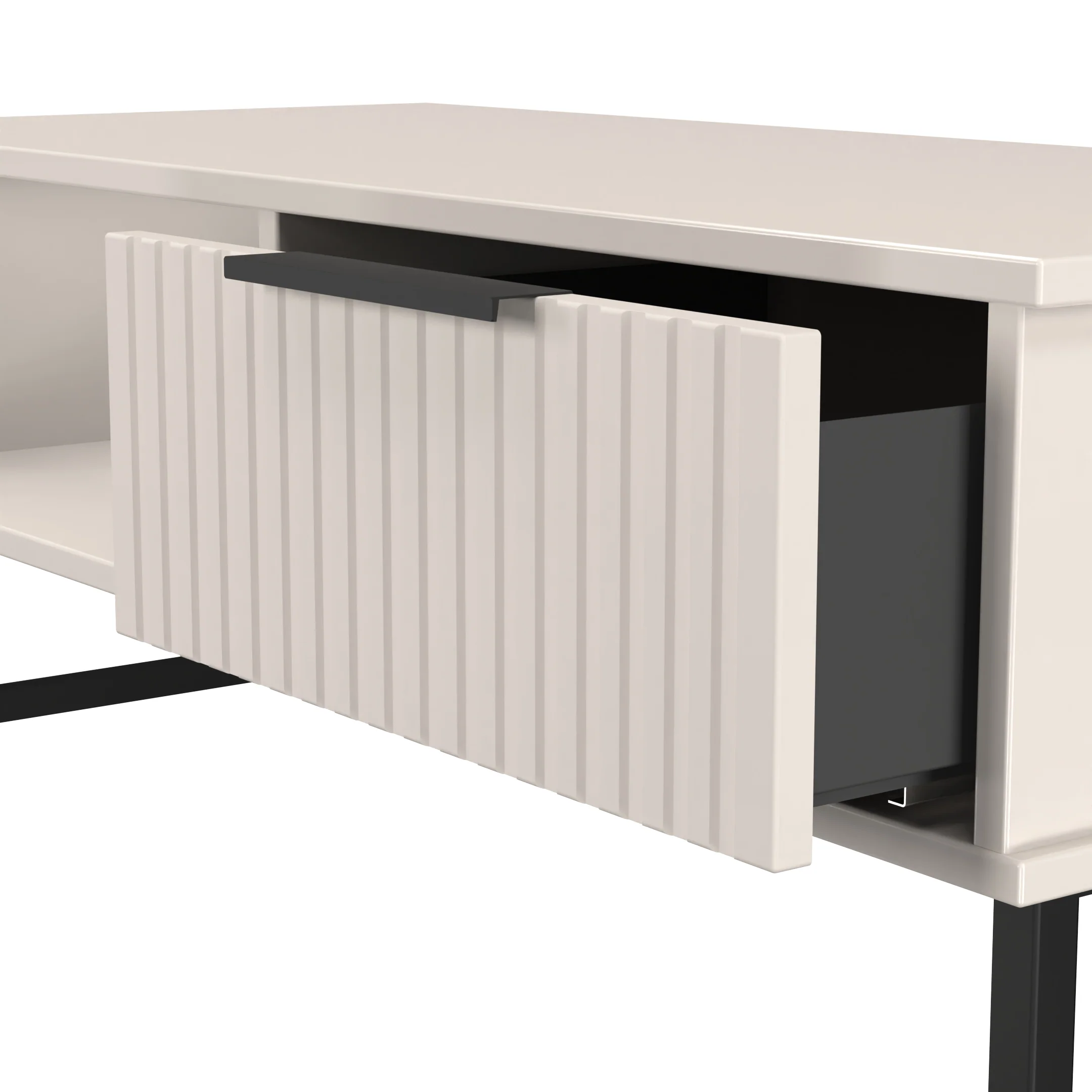 Fluted 1 Drawer Coffee Table in Kashmir Matt - Ready Assembled - Image 6