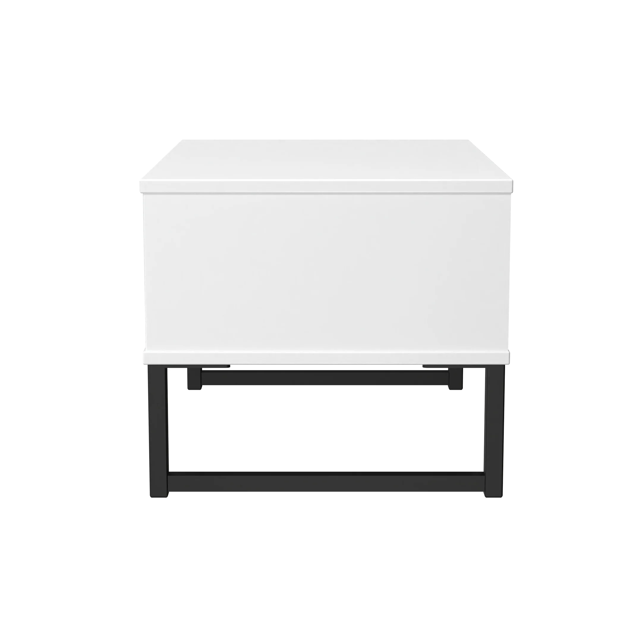 Fluted 1 Drawer Wide Side Table in White Matt - Ready Assembled - Image 3