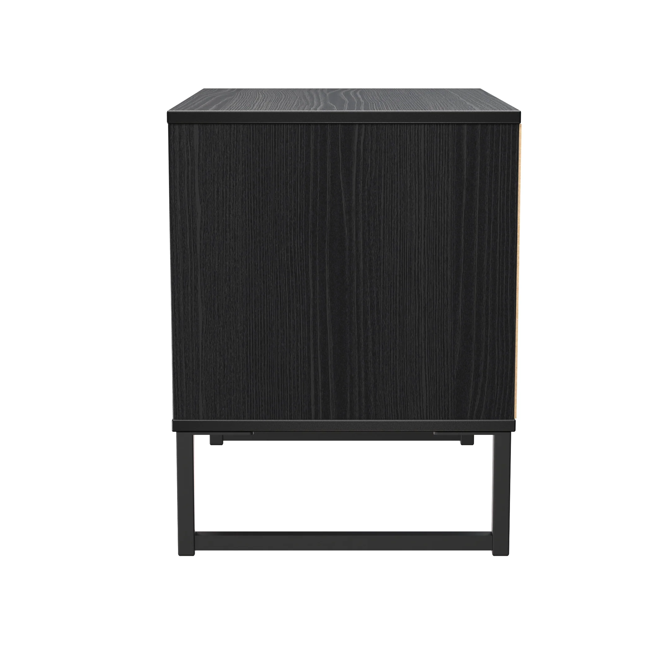 Fluted 2 Drawer Side Table in Black Ash - Ready Assembled - Image 3