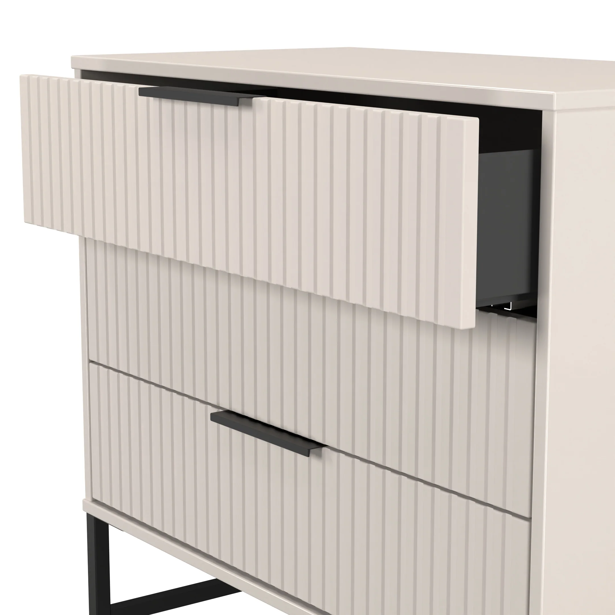Fluted 3 Drawer Chest in Kashmir Matt - Ready Assembled - Image 5