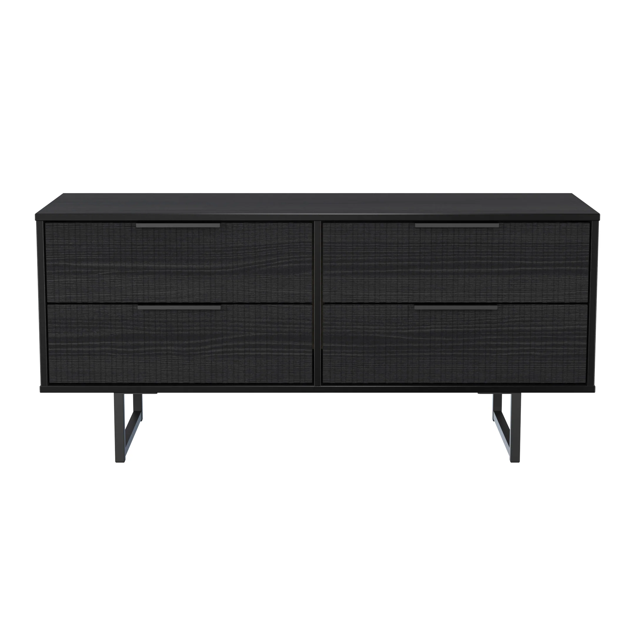 Fluted 4 Drawer Bedbox in Black Ash - Ready Assembled - Image 2