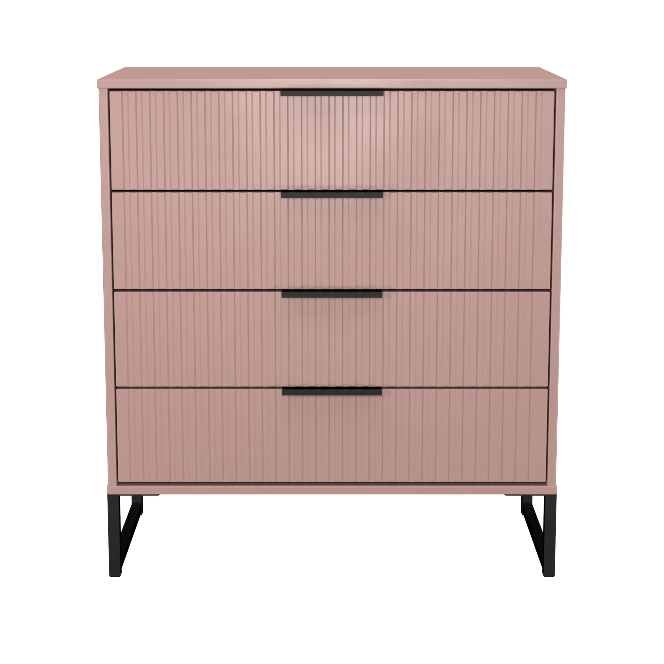 Fluted 4 Drawer Chest in Kobe Pink - Ready Assembled - Image 2