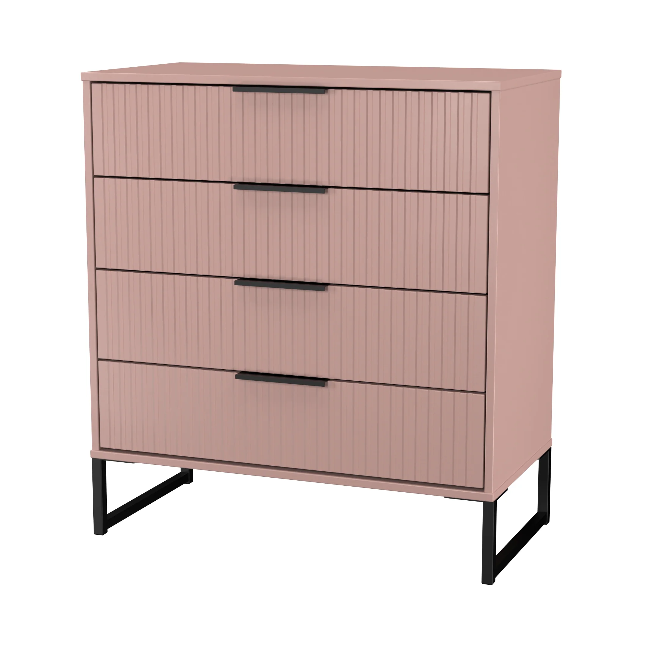 Fluted 4 Drawer Chest in Kobe Pink - Ready Assembled - Image 4