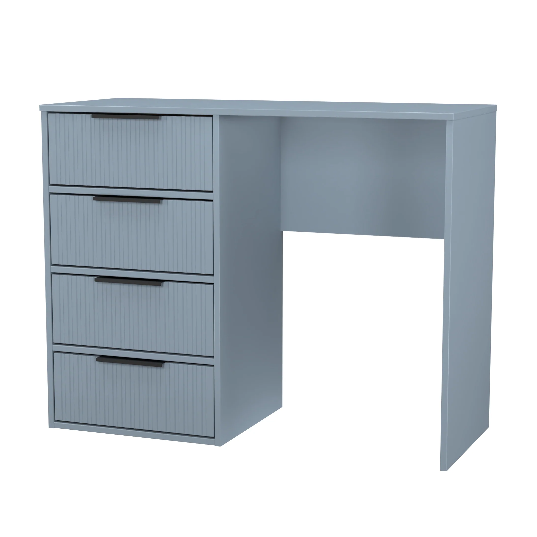 Fluted 4 Drawer Vanity in Denim Blue - Ready Assembled - Image 4