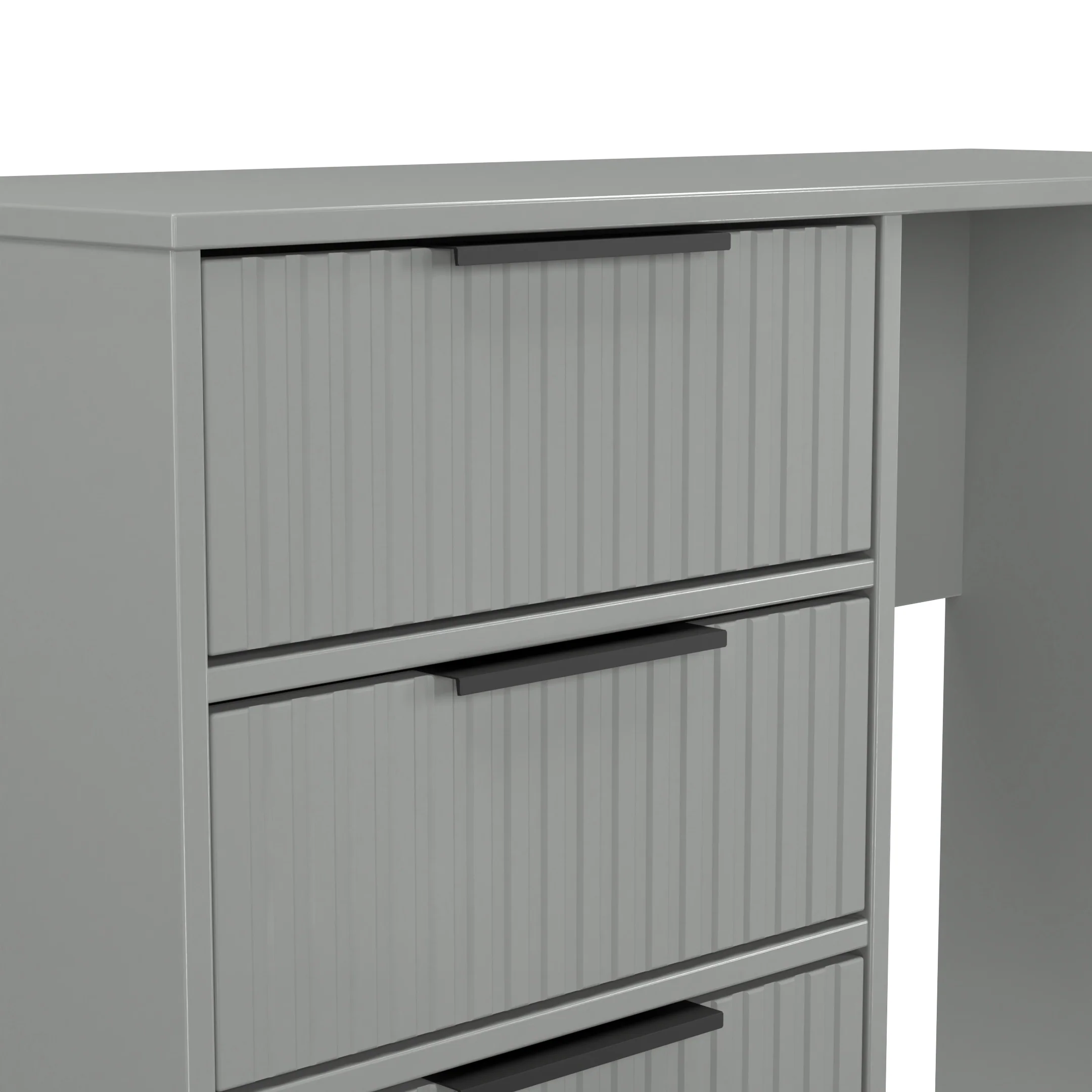 Fluted 4 Drawer Vanity in Dusk Grey - Ready Assembled - Image 5