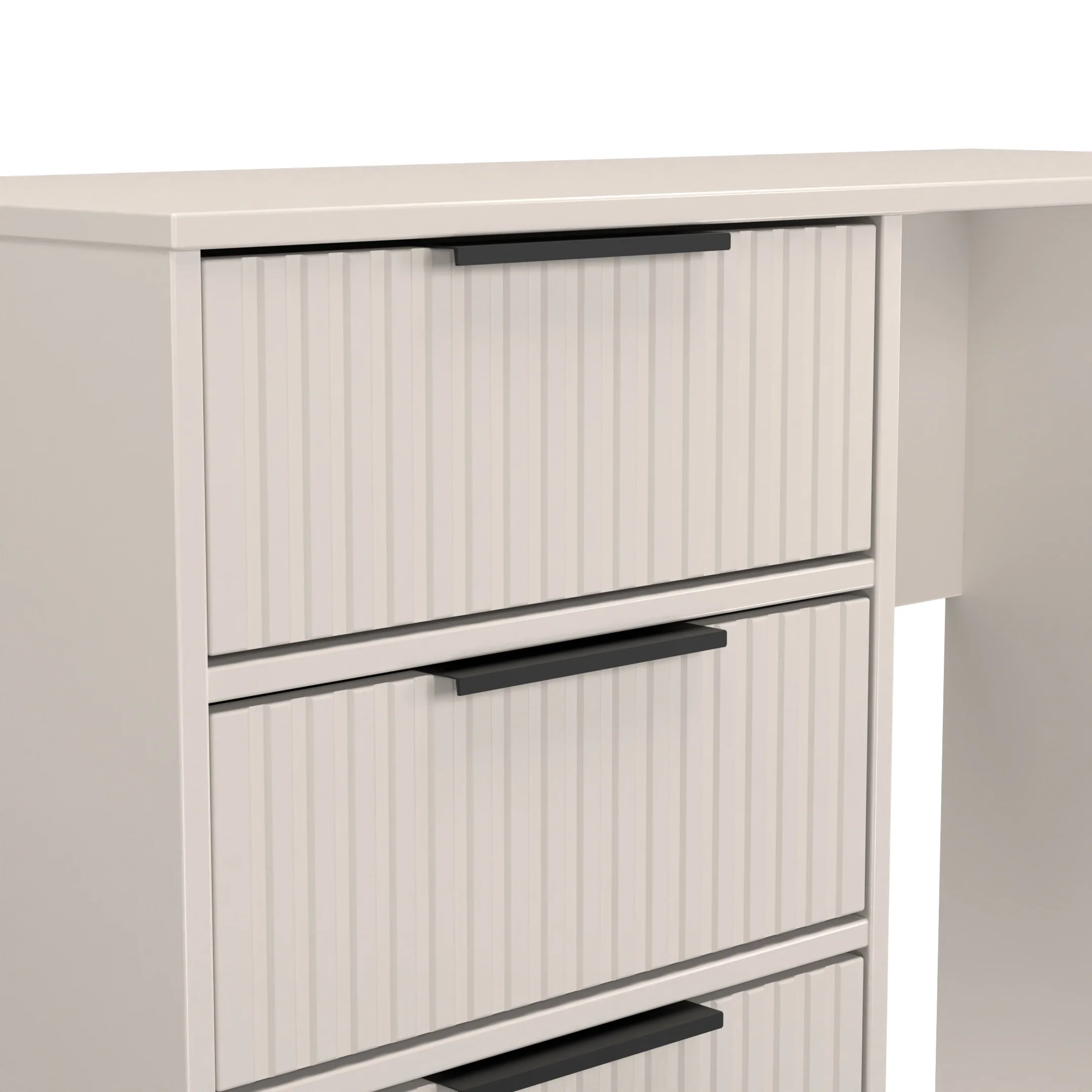Fluted 4 Drawer Vanity in Kashmir Matt - Ready Assembled - Image 4