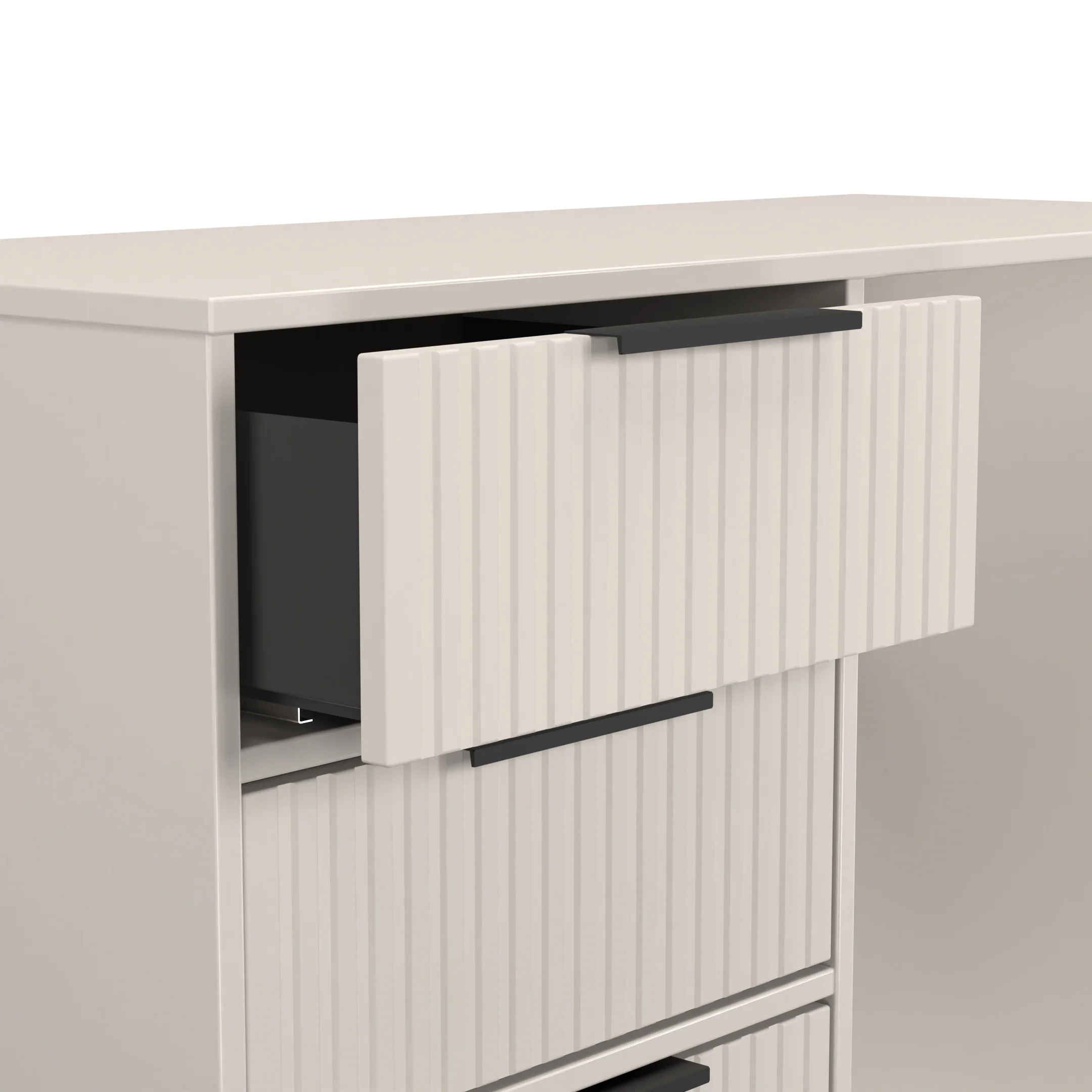 Fluted 4 Drawer Vanity in Kashmir Matt - Ready Assembled - Image 5