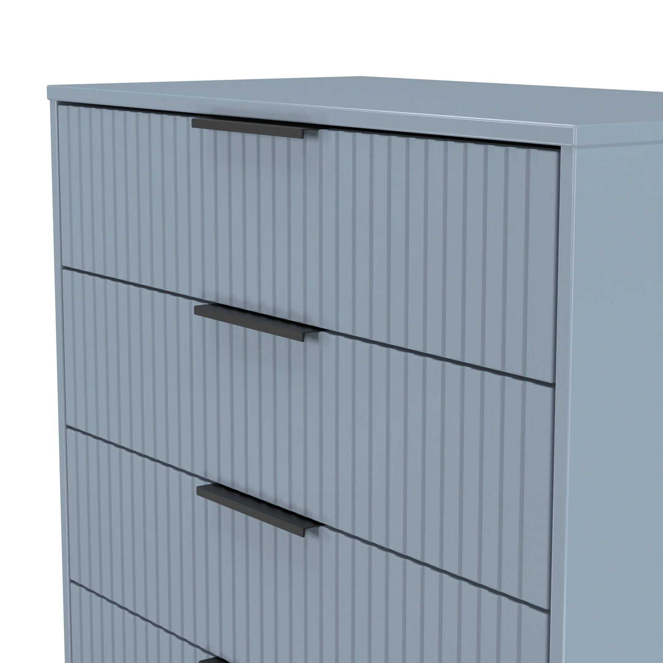 Fluted 5 Drawer Chest in Denim Blue - Ready Assembled - Image 5