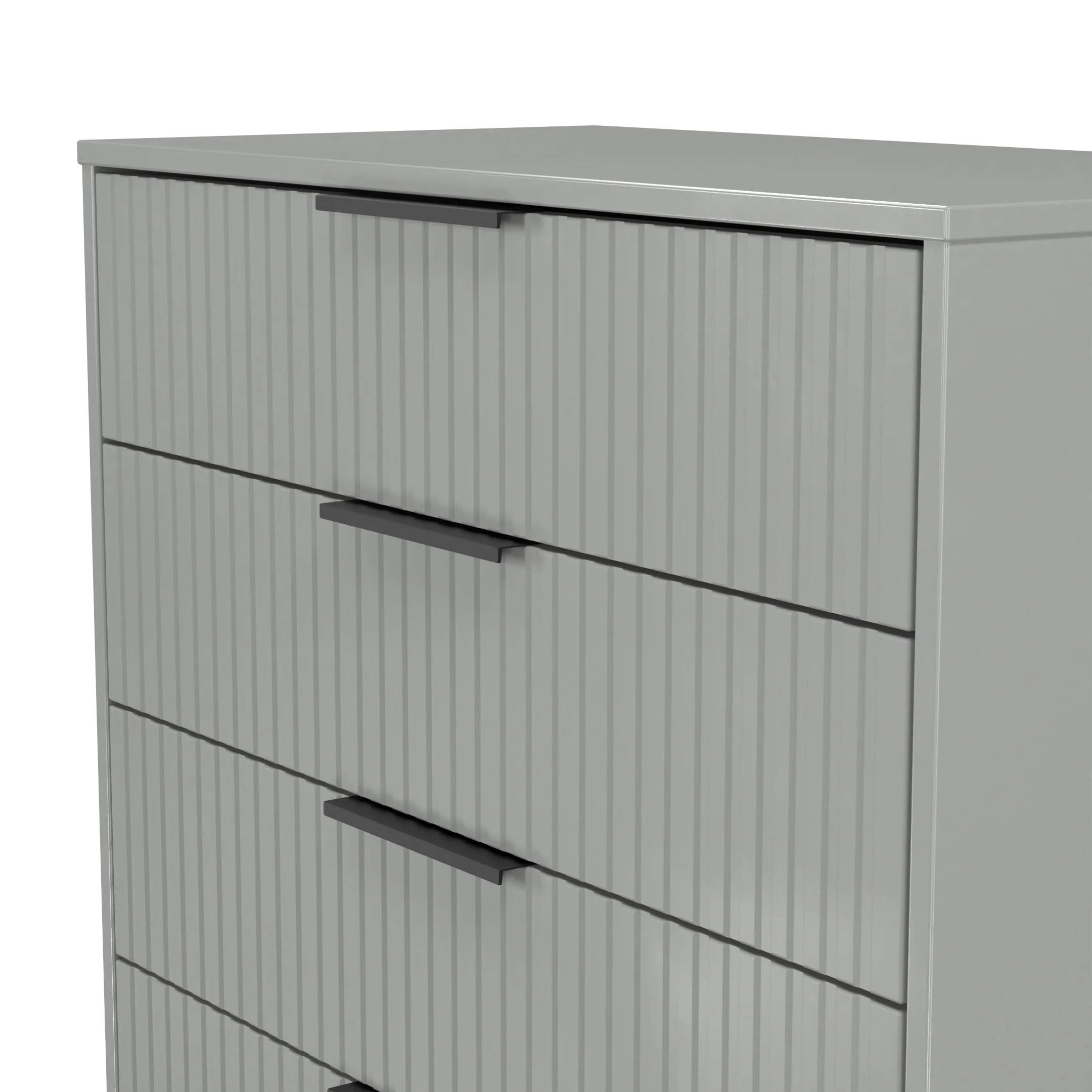 Fluted 5 Drawer Chest in Dusk Grey - Ready Assembled - Image 5