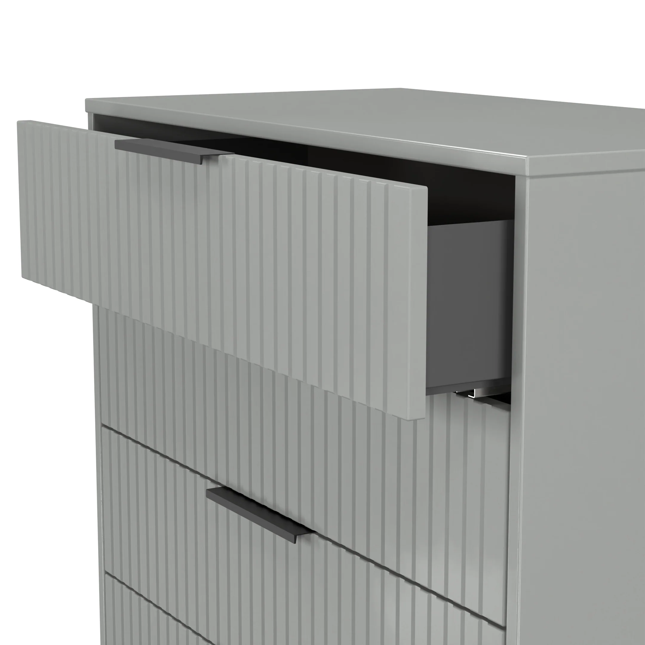 Fluted 5 Drawer Chest in Dusk Grey - Ready Assembled - Image 6