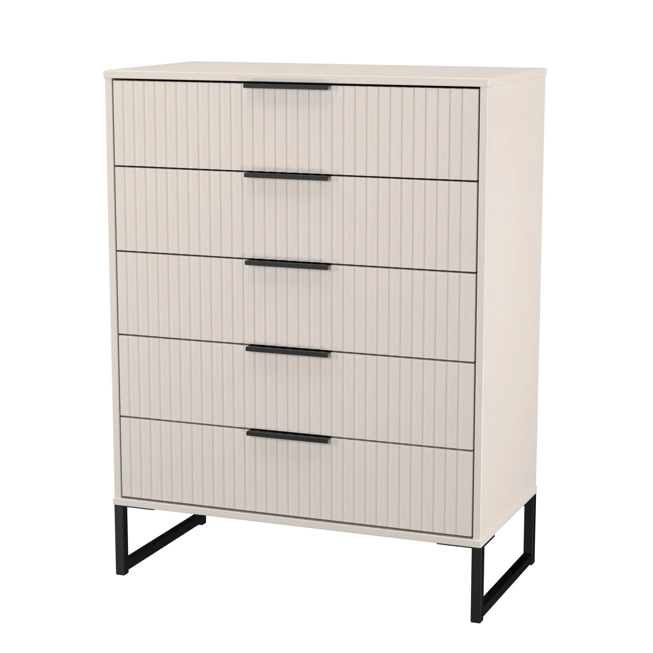 Fluted 5 Drawer Chest in Kashmir Matt - Ready Assembled - Image 3