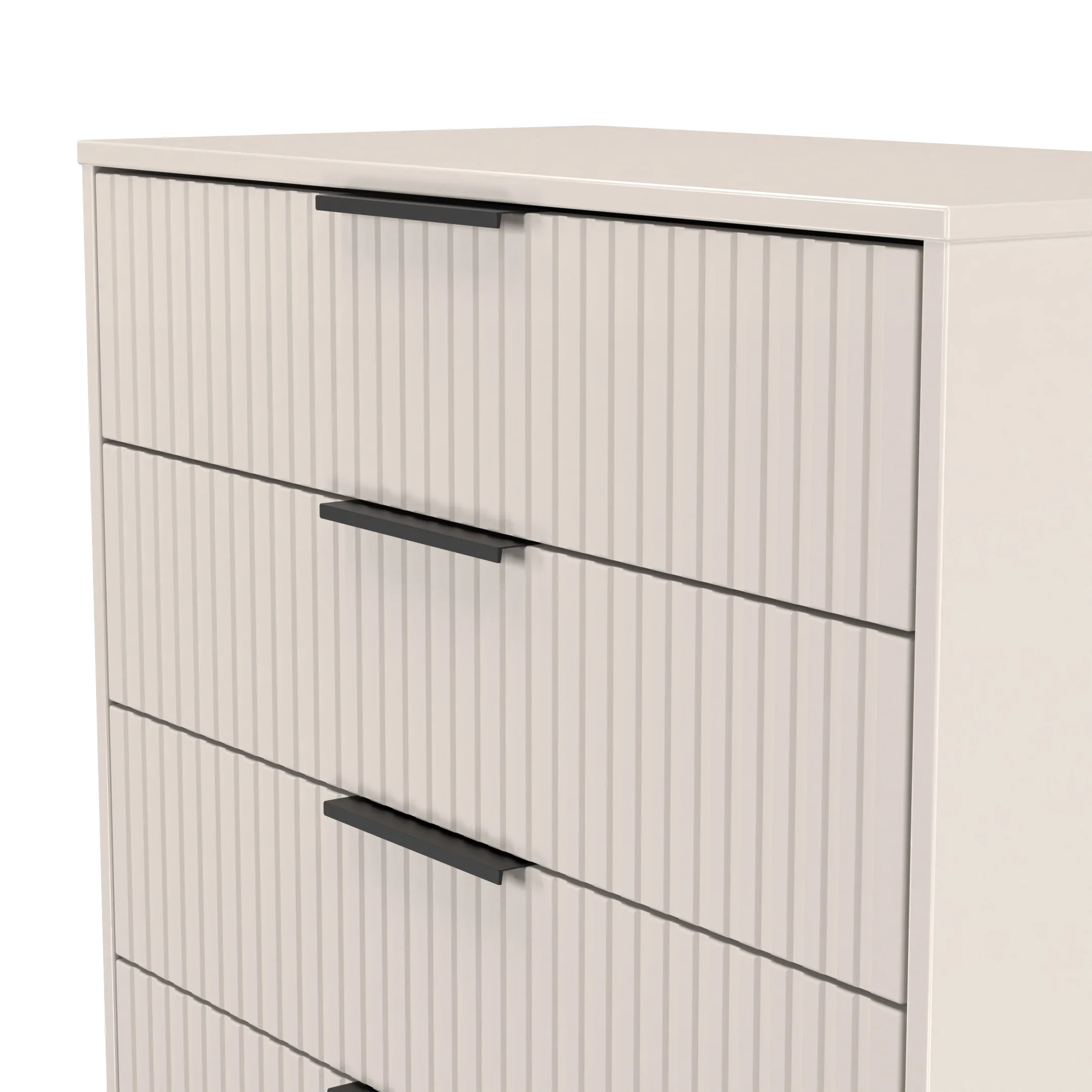 Fluted 5 Drawer Chest in Kashmir Matt - Ready Assembled - Image 4