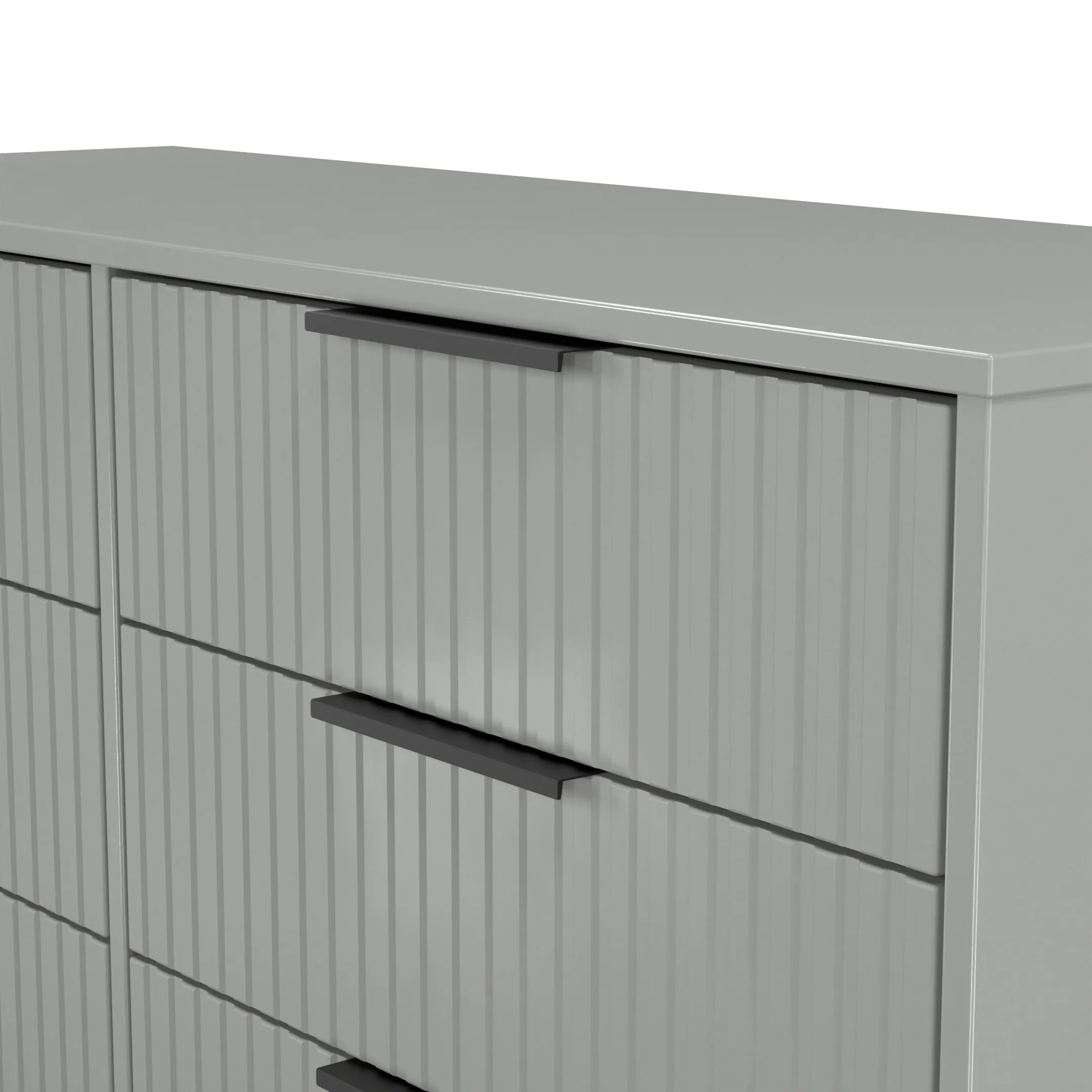 Fluted 6 Drawer Midi Chest in Dusk Grey - Ready Assembled - Image 5