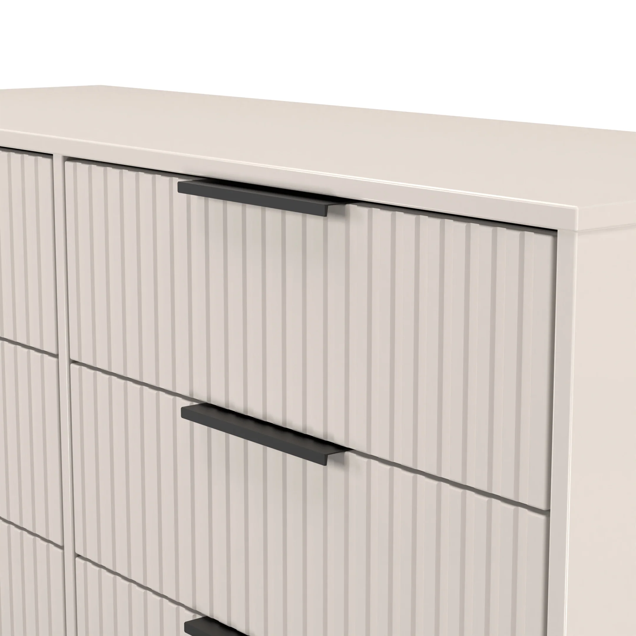 Fluted 6 Drawer Midi Chest in Kashmir Matt - Ready Assembled - Image 4