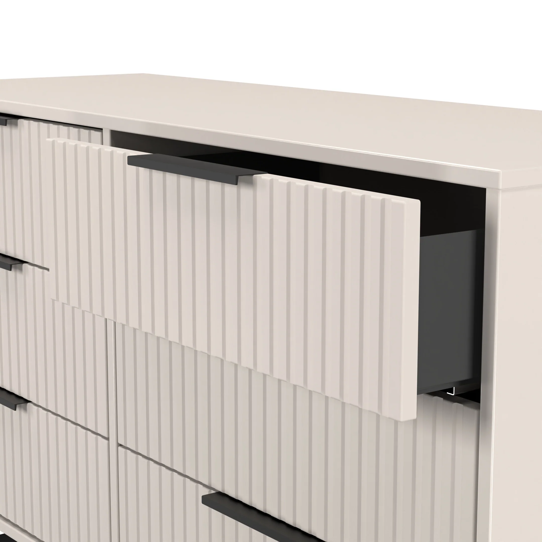 Fluted 6 Drawer Midi Chest in Kashmir Matt - Ready Assembled - Image 5
