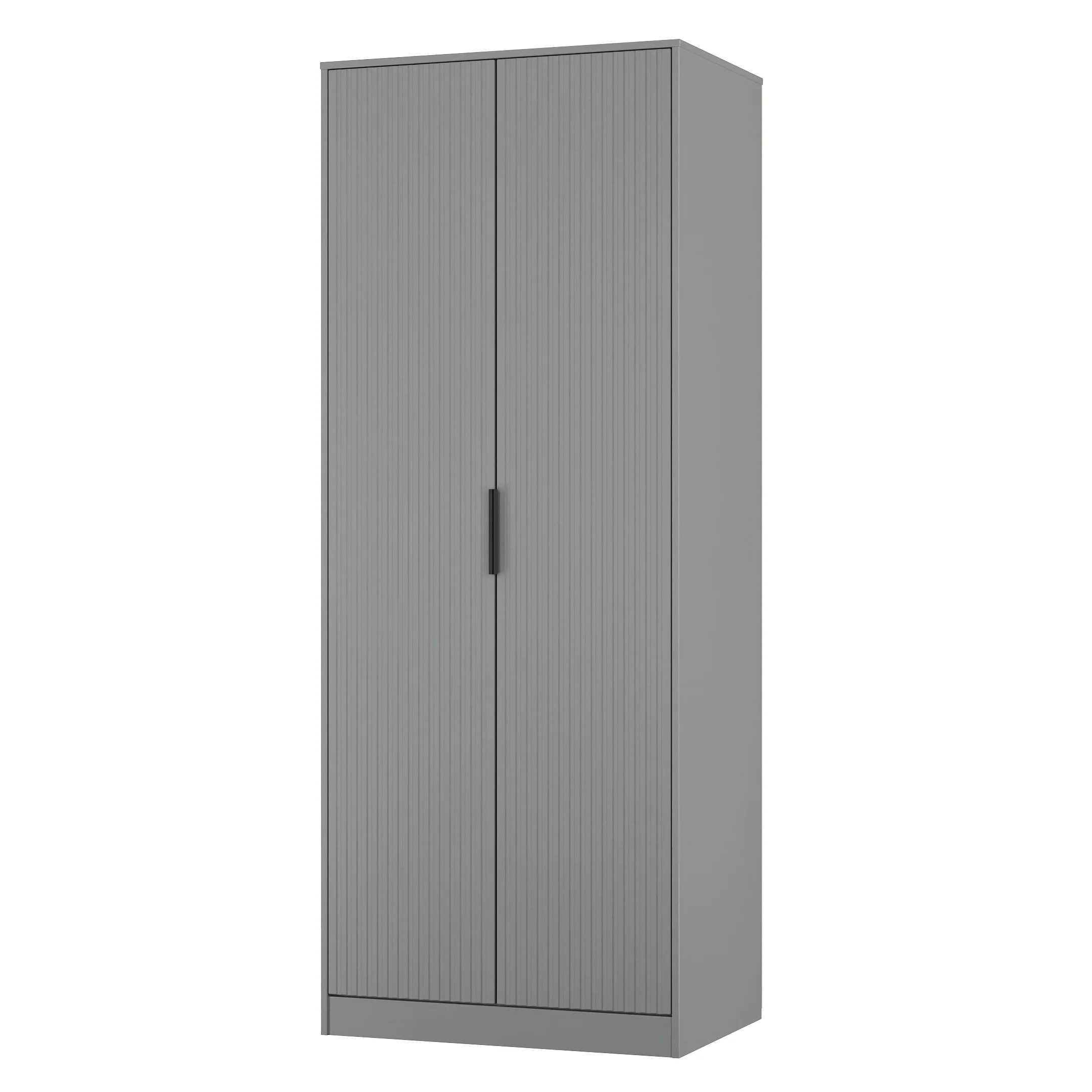Fluted Double Wardrobe in Dusk Grey - Ready Assembled - Image 4