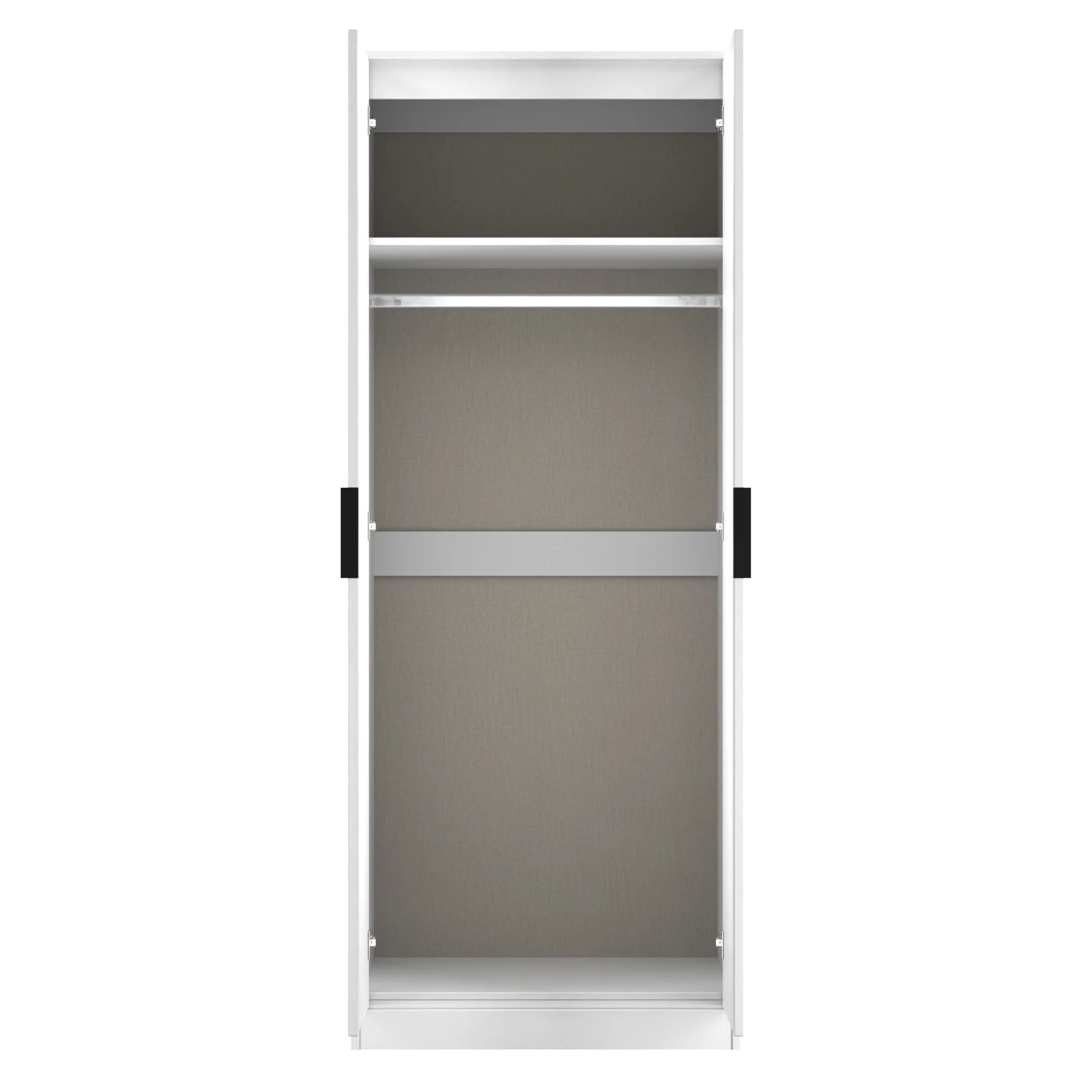 Fluted Double Wardrobe in White Matt - Ready Assembled - Image 7