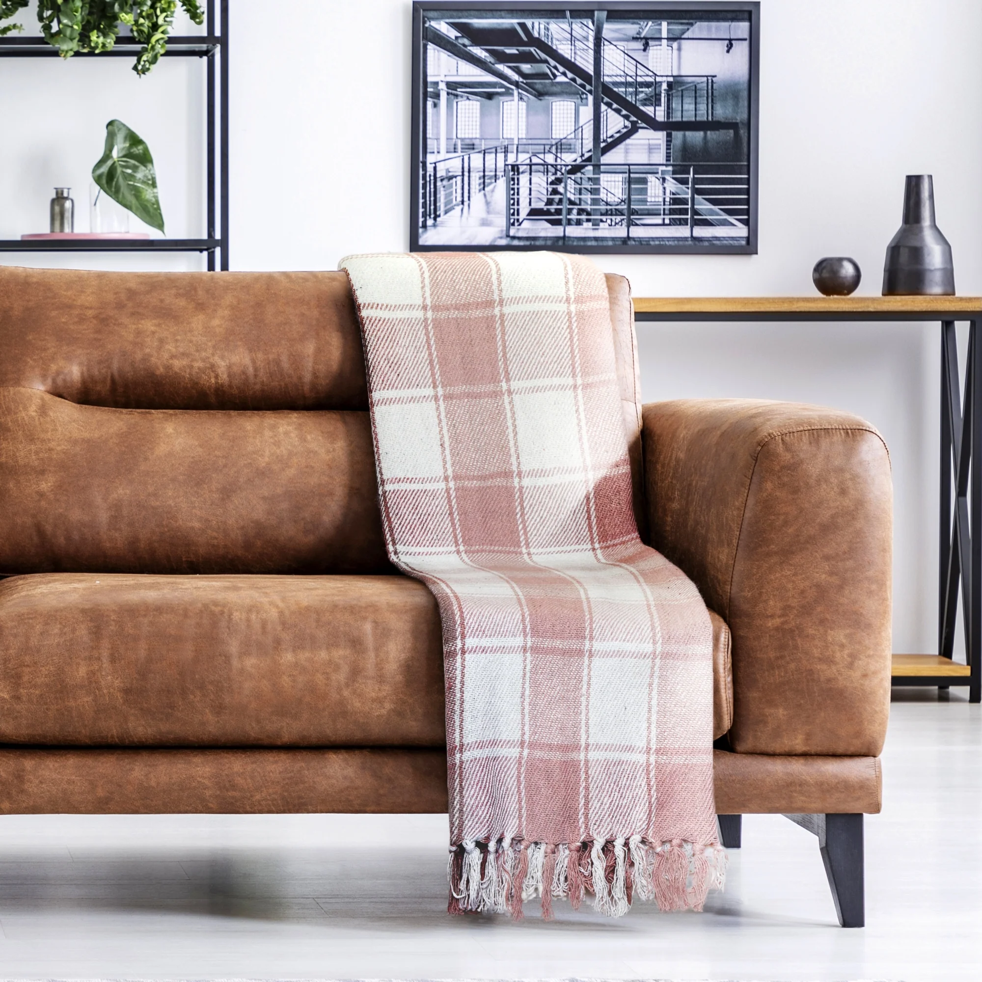 Frisco - Recycled Cotton Throw In Blush Pink (70 Inch X 100 Inch) - Image 4