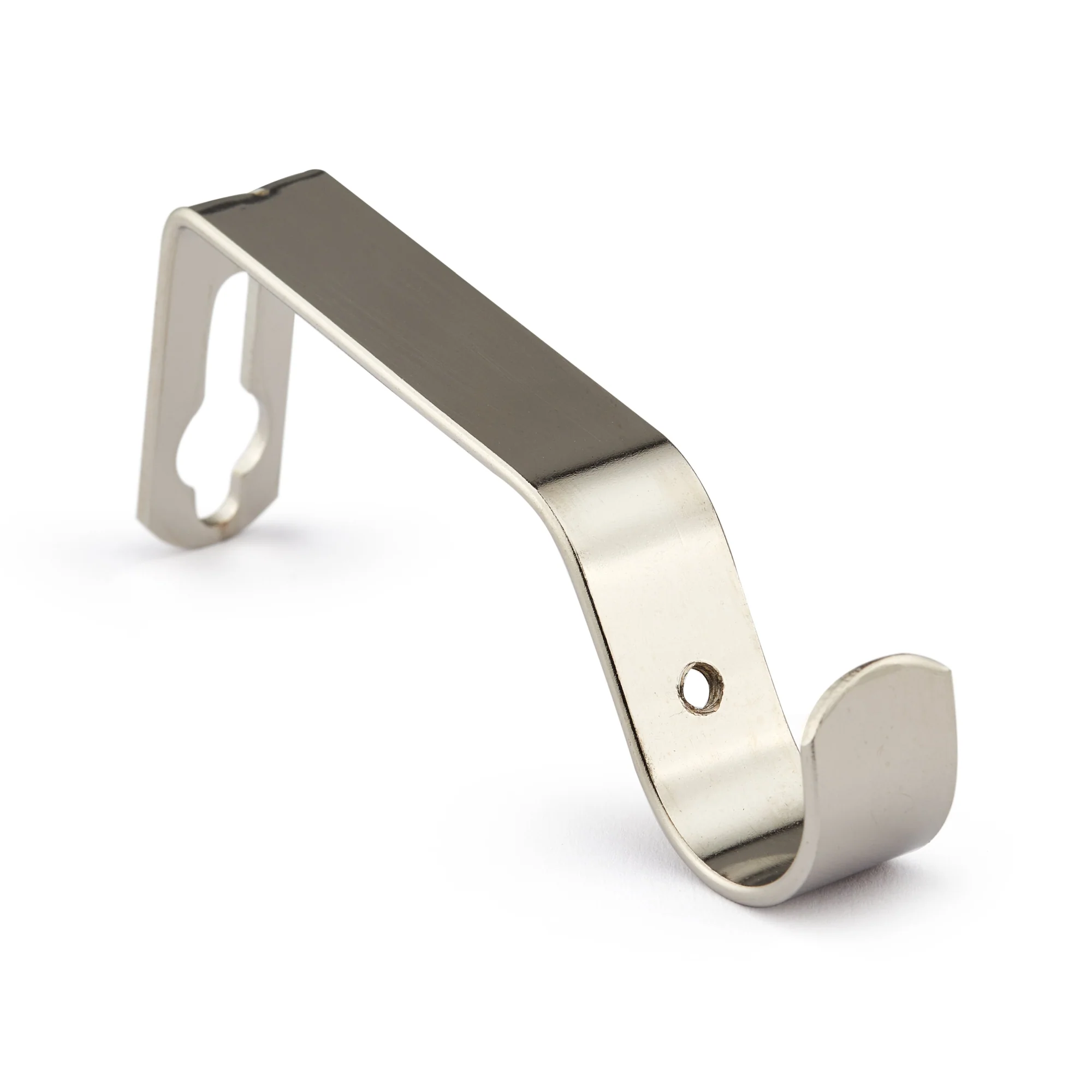 Full Stop - Extendable Curtain Pole with rings and pair of end finials in Brushed Silver - Image 4