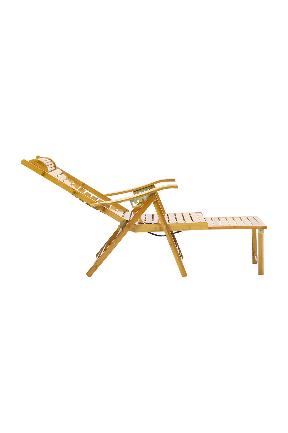 Garden Sanctuary Bamboo Foldable Recliner Lounge Chair With Retractable Footrest - Image 4