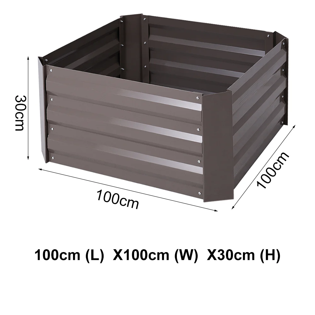 Garden Sanctuary Galvanized Steel Square Raised Garden Bed Planter Box - Image 7