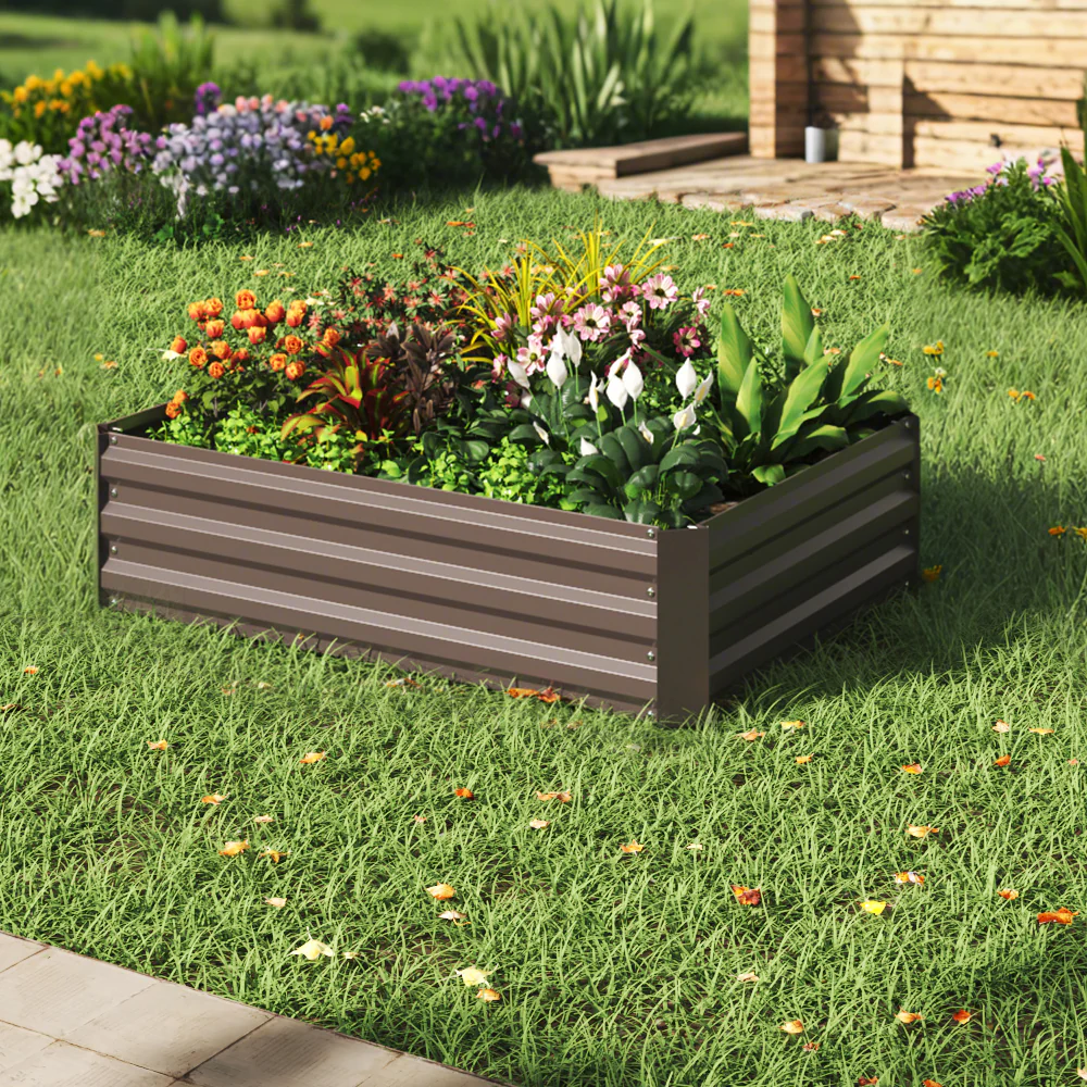 Garden Sanctuary Galvanized Steel Square Raised Garden Bed Planter Box - Image 2