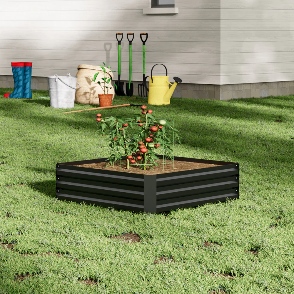 Garden Sanctuary Galvanized Steel Square Raised Garden Bed Planter Box - Image 2