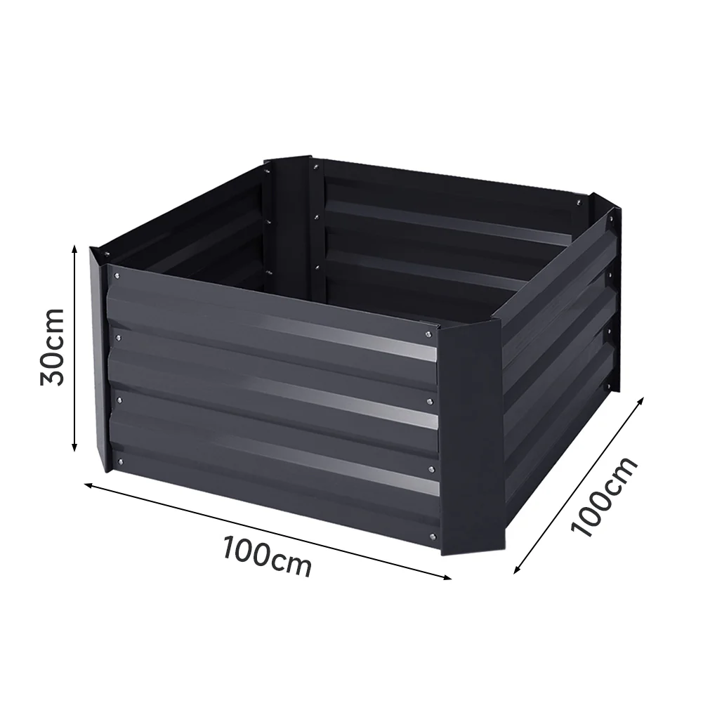 Garden Sanctuary Galvanized Steel Square Raised Garden Bed Planter Box - Image 9