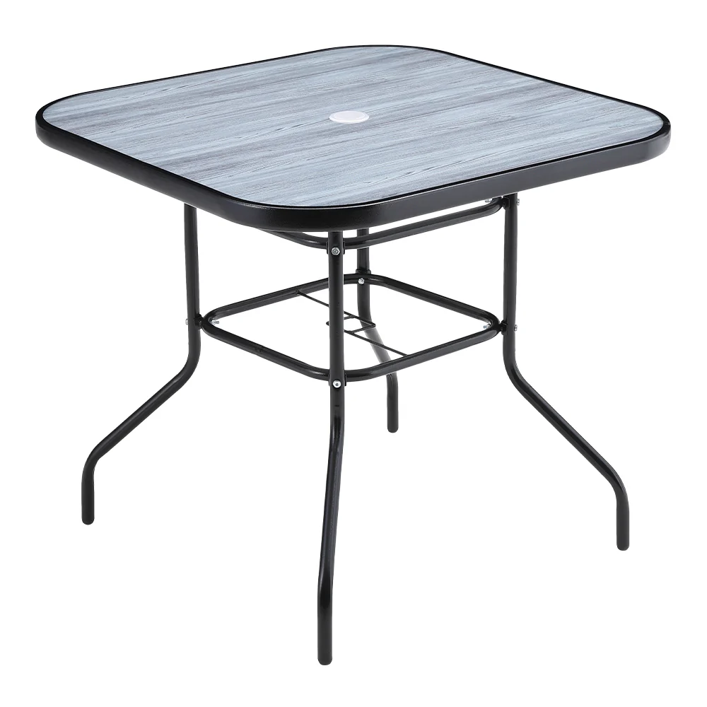 Garden Sanctuary Garden Tempered Glass Wood Grain Coffee Table - Image 6