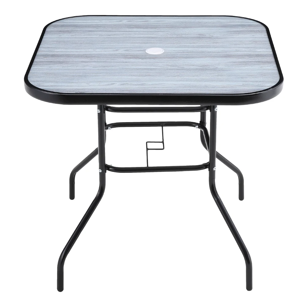 Garden Sanctuary Garden Tempered Glass Wood Grain Coffee Table - Image 7