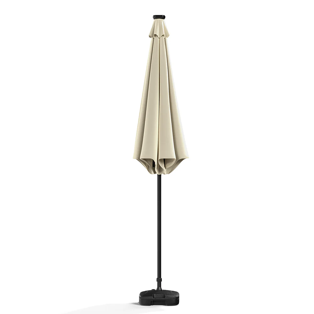 Garden Sanctuary Large Solar Powered LED Patio Umbrella/Parasol For Outdoor Garden Patio With Base - Image 9