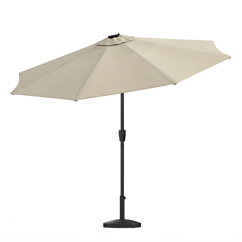 Garden Sanctuary Large Solar Powered LED Patio Umbrella for Outdoor Garden Patio with Base - Image 12