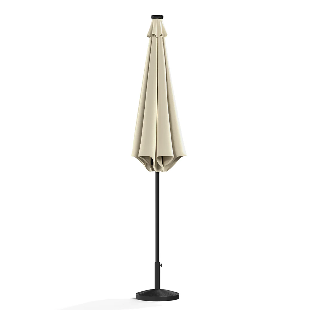 Garden Sanctuary Large Solar Powered LED Patio Umbrella for Outdoor Garden Patio with Base - Image 9